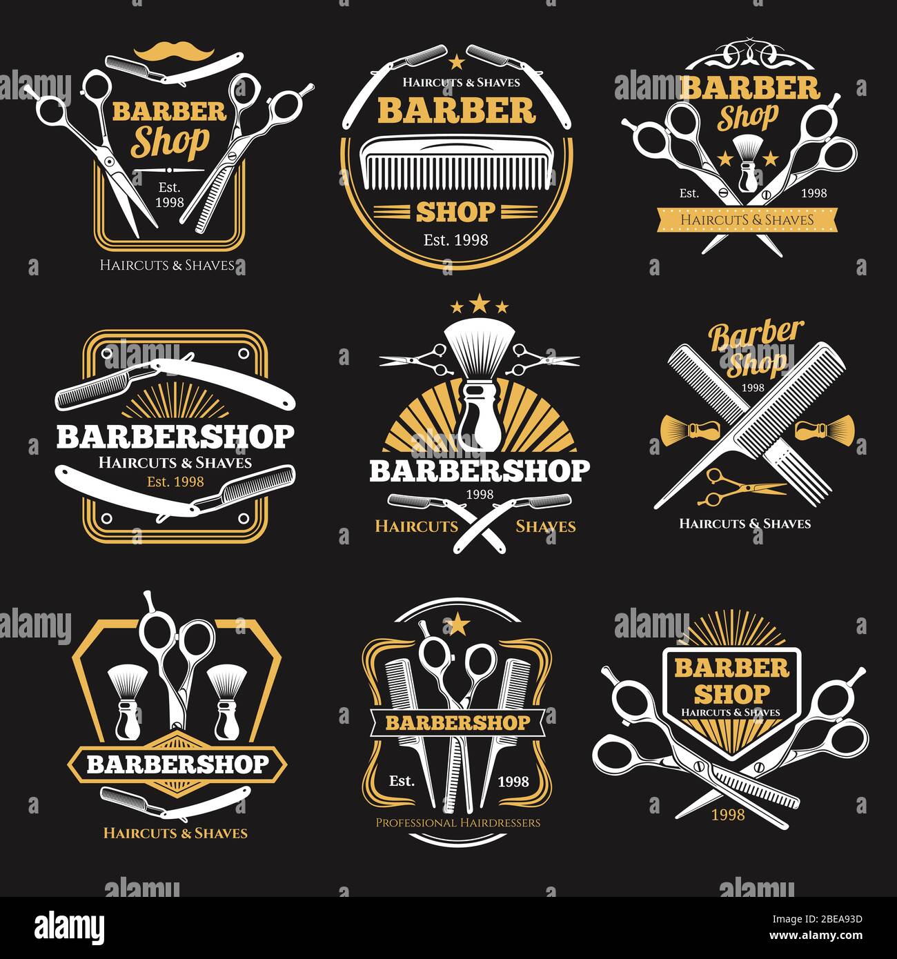 Black Barbershop Logo Label Badge Fotos E Imagenes De Stock Alamy