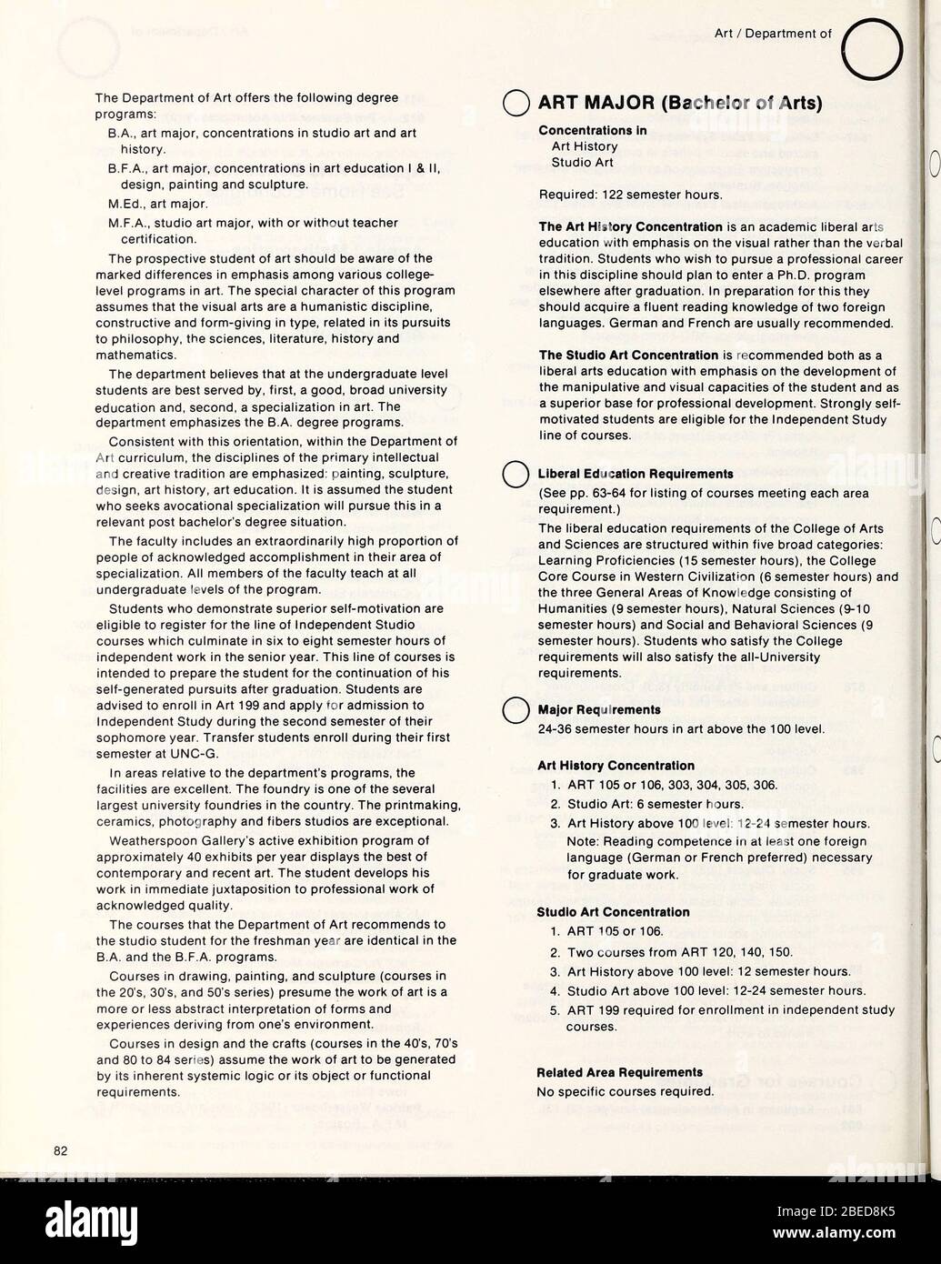 'Boletín de la Universidad de Carolina del Norte en Greensboro [1983-1984]; 1983; 1984; ' Foto de stock
