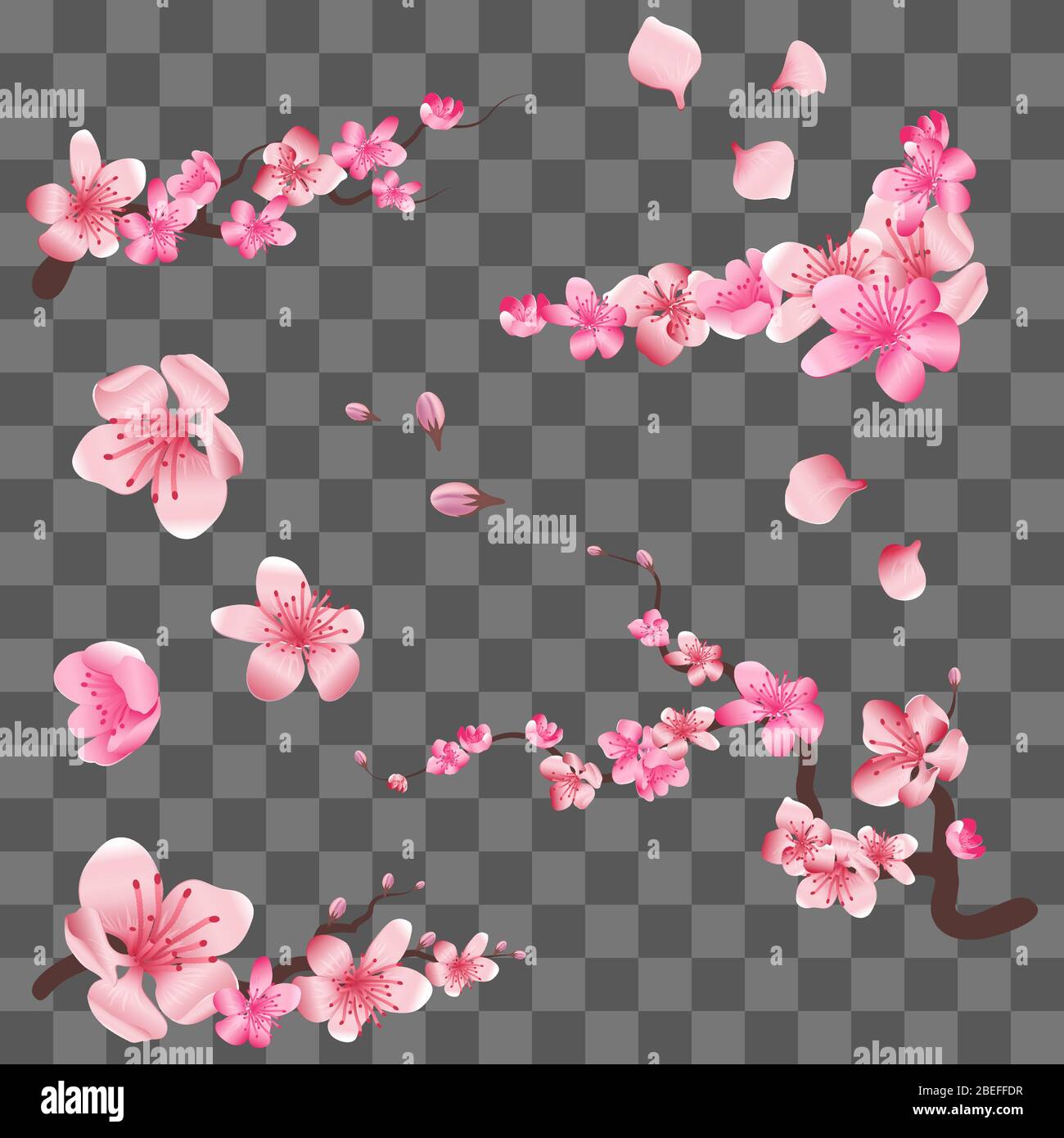 El duraznero rosa Imágenes vectoriales de stock - Alamy