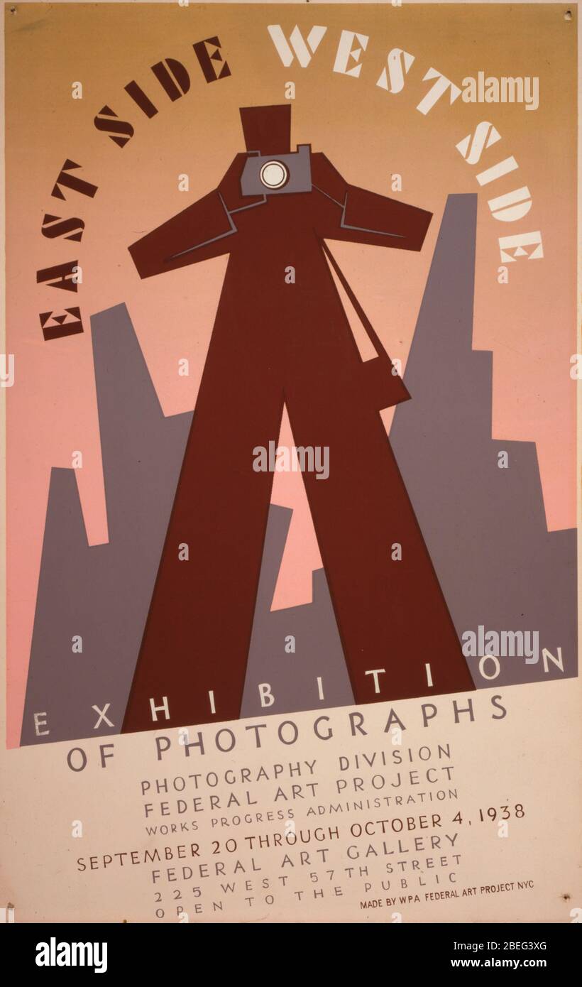 Cartel de promoción de la exposición de arte creada por la WPA, 1938-1943. Biblioteca del Congreso. (Richard B. Levine) Foto de stock