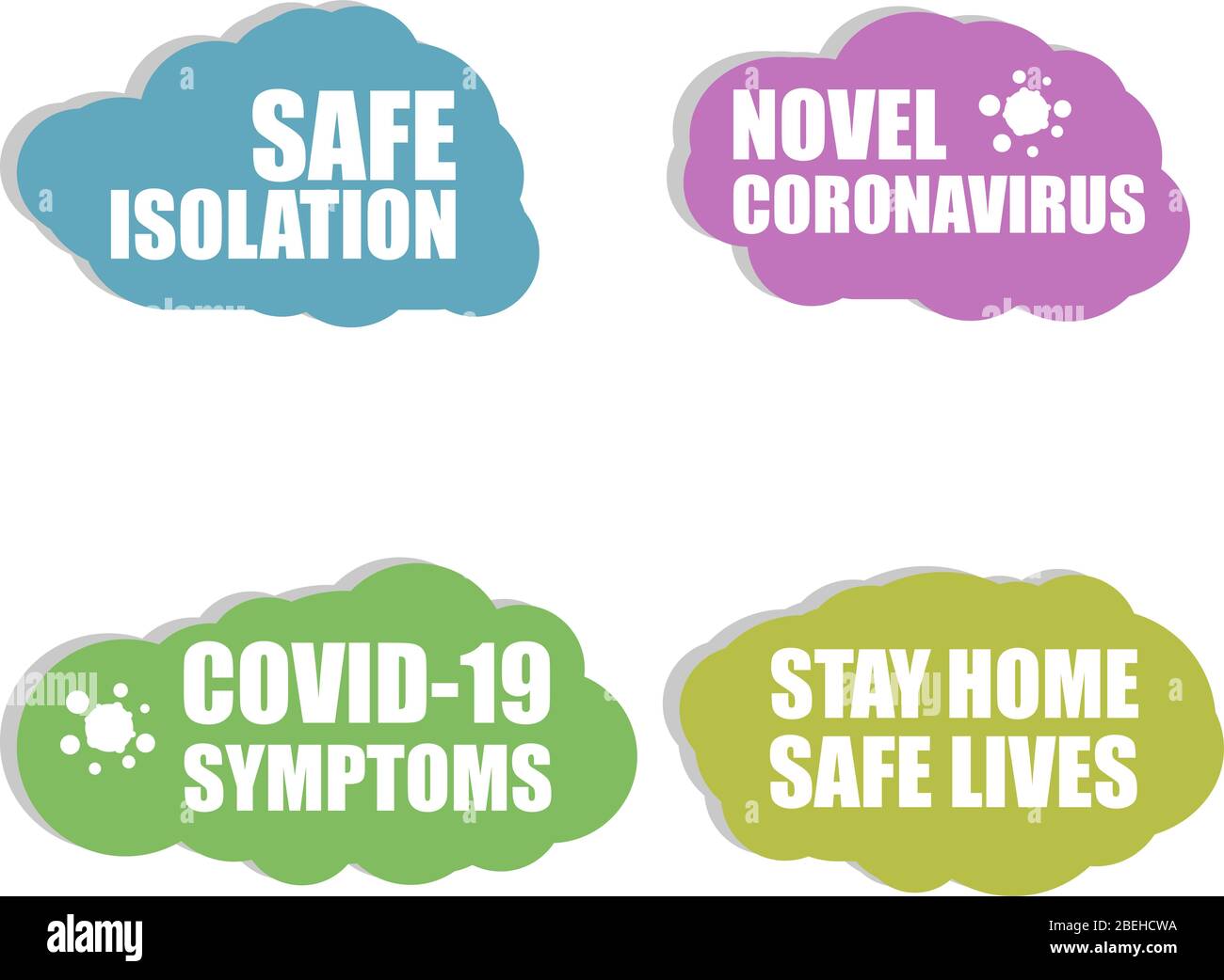 Contra el icono de Coronavirus. Aislamiento seguro. Icono COVID-19. Coronavirus novedoso. Síntomas de COVID 19. Coronavirus. Señal aislada sobre fondo blanco Foto de stock