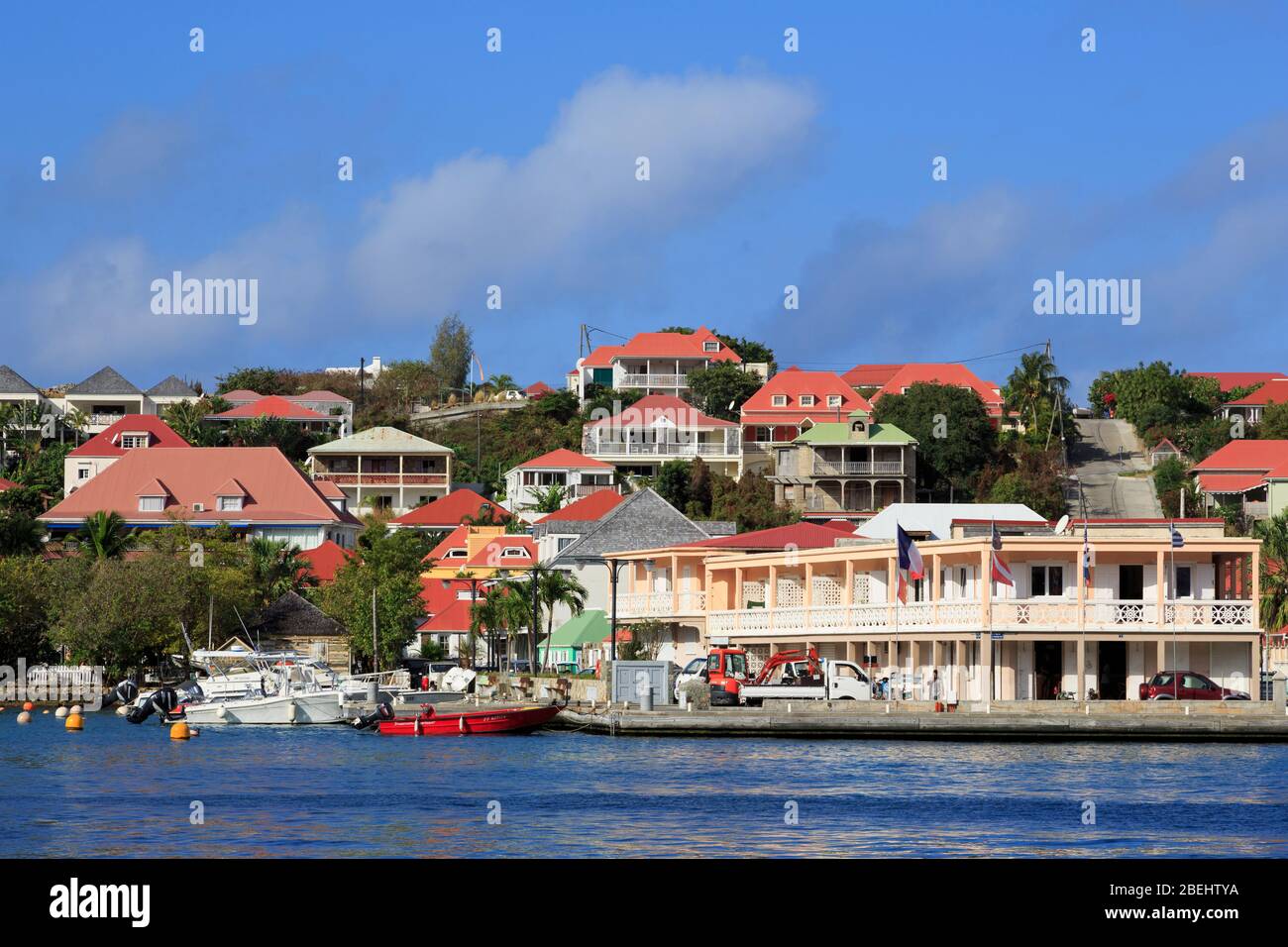 Gustavia Harbour, St Barts, Caribe Foto de stock