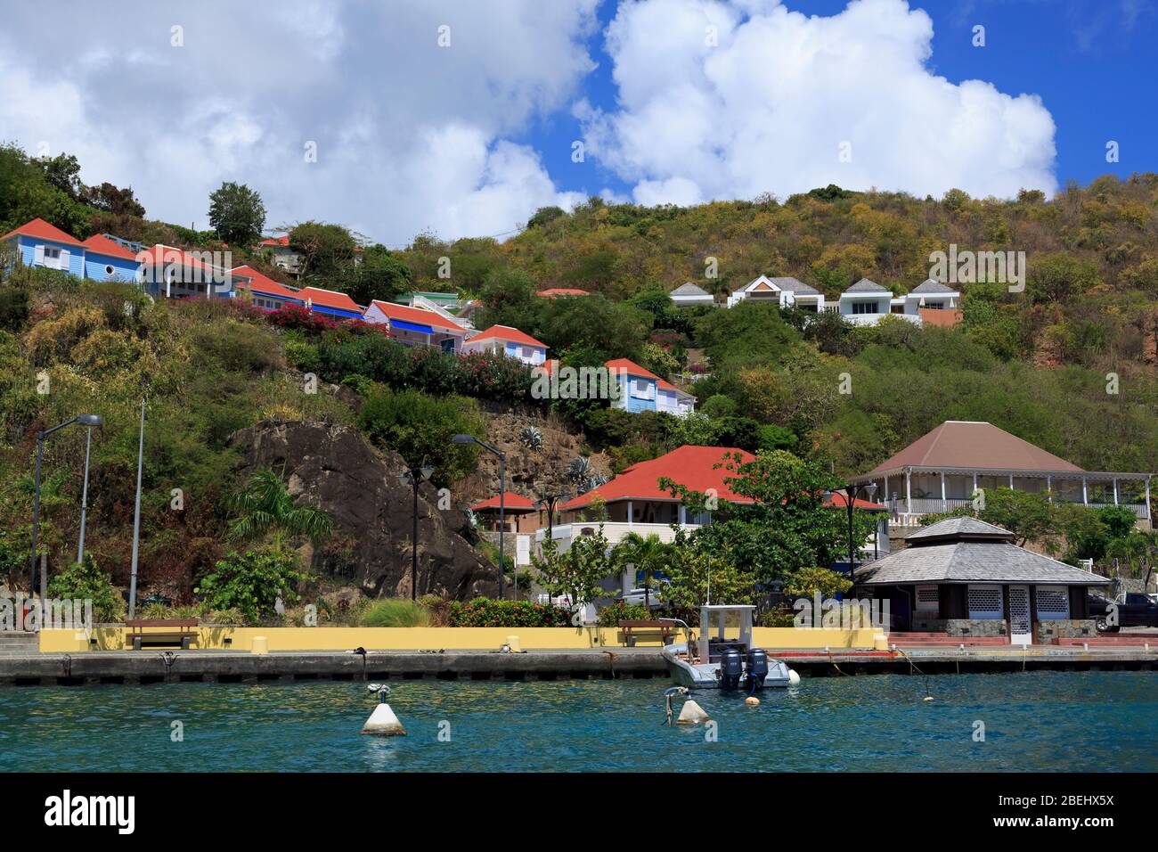 Ferry Dock en Gustavia, Saint Barts, Caribe Foto de stock