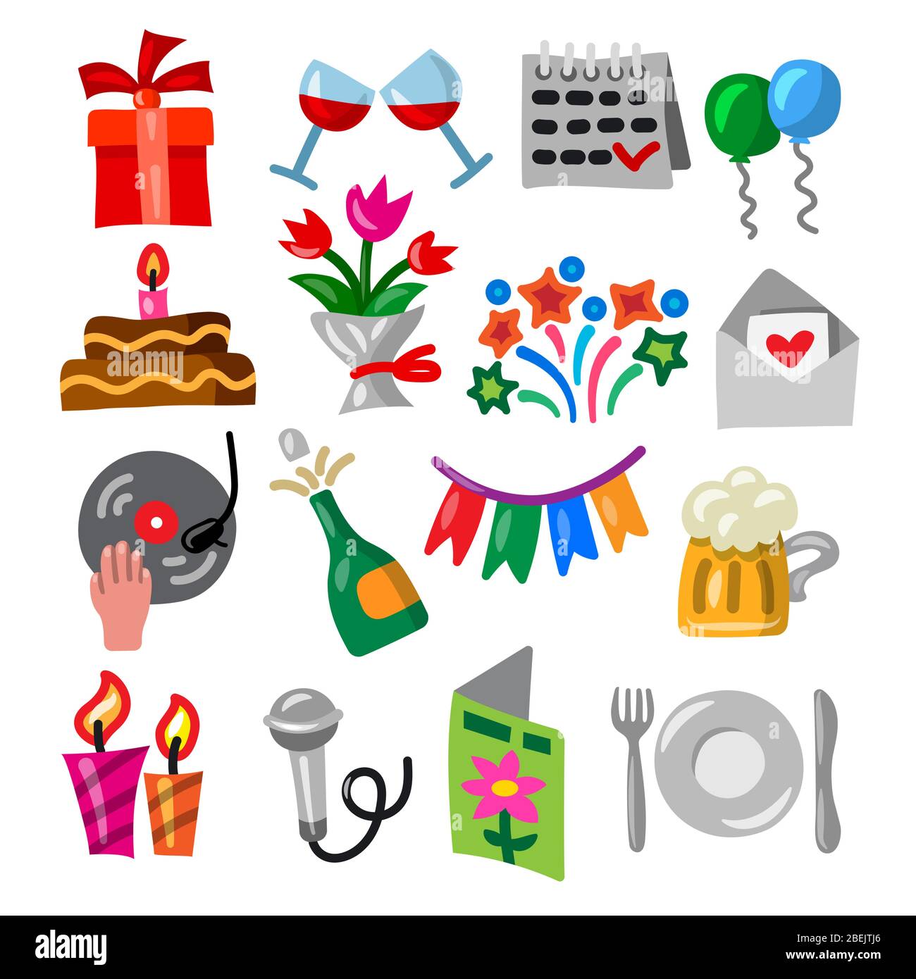 ilustración de las celebraciones de dibujos animados en color y el patrón  de eventos sin costuras Imagen Vector de stock  Alamy