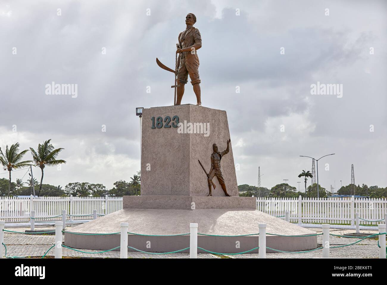 1823 Monumento en Georgetown Guyana, América del Sur Foto de stock