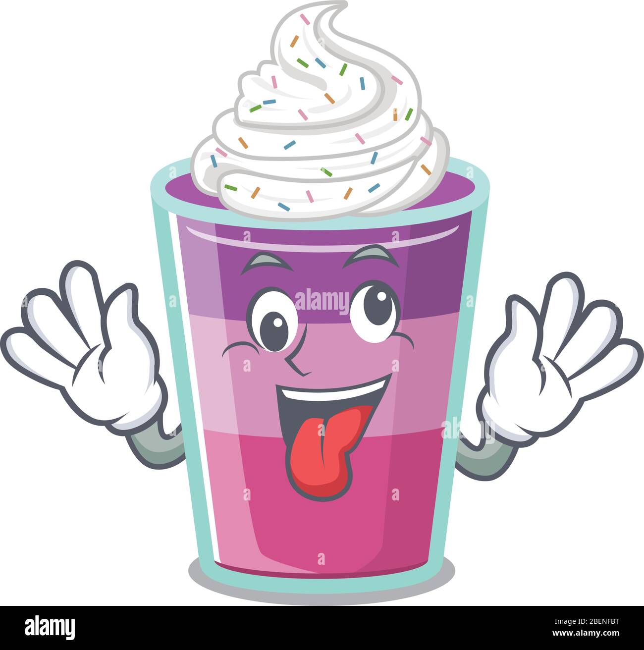 Un diseño de dibujos animados de gelatina de cóctel con una cara loca  Imagen Vector de stock - Alamy