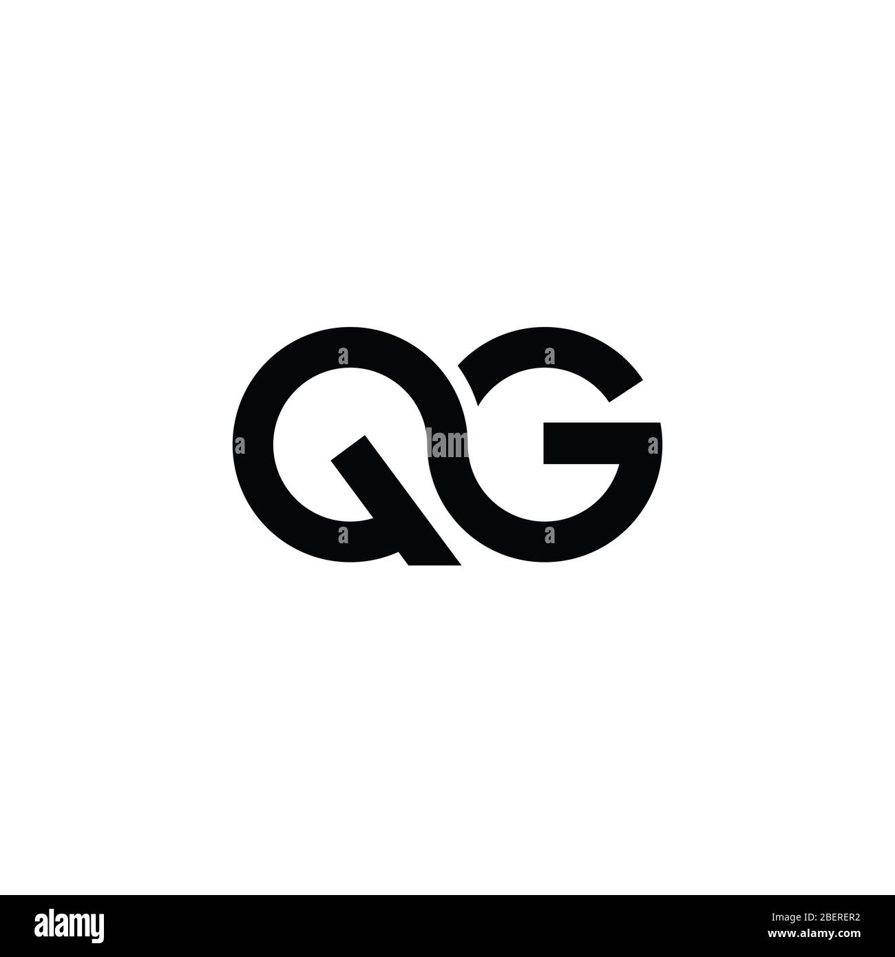 Plantilla de diseño vectorial con el logotipo de QG o el logotipo de gq
