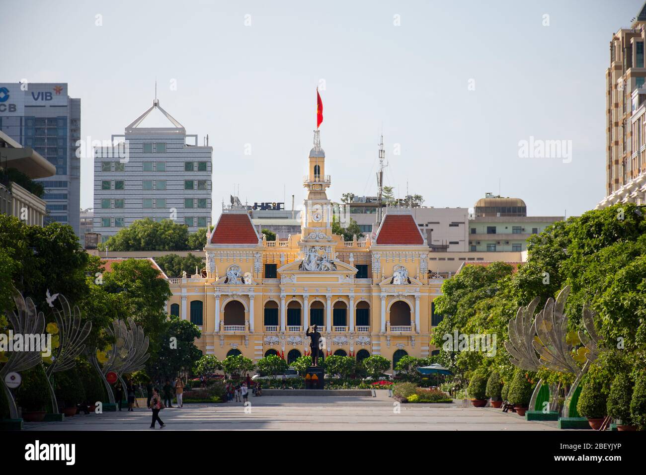 El Ayuntamiento de Ho Chi Minh fue una vez el Ayuntamiento de Ho Chi Minh, sede del Comité Popular de la Ciudad de Ho Chi Minh, HCMC, Vietnam. Foto de stock