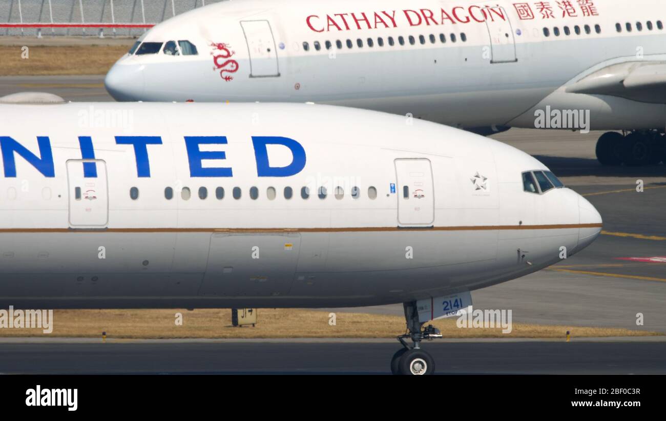 Boeing 777 United Airlines Foto de stock