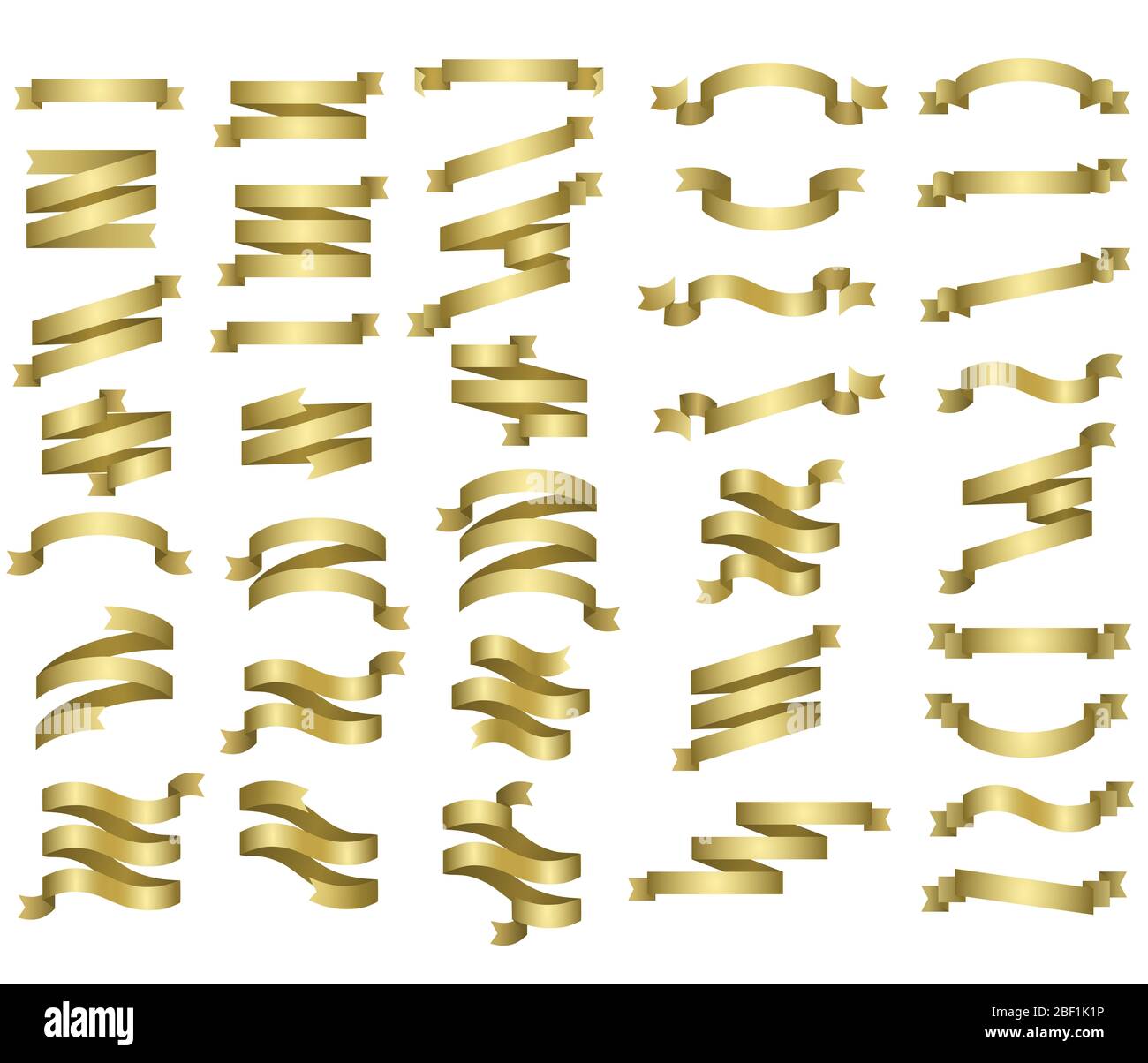 Conjunto de cinta dorada elemento de cinta dorada colección de cinta simple  moderna ilustración vectorial