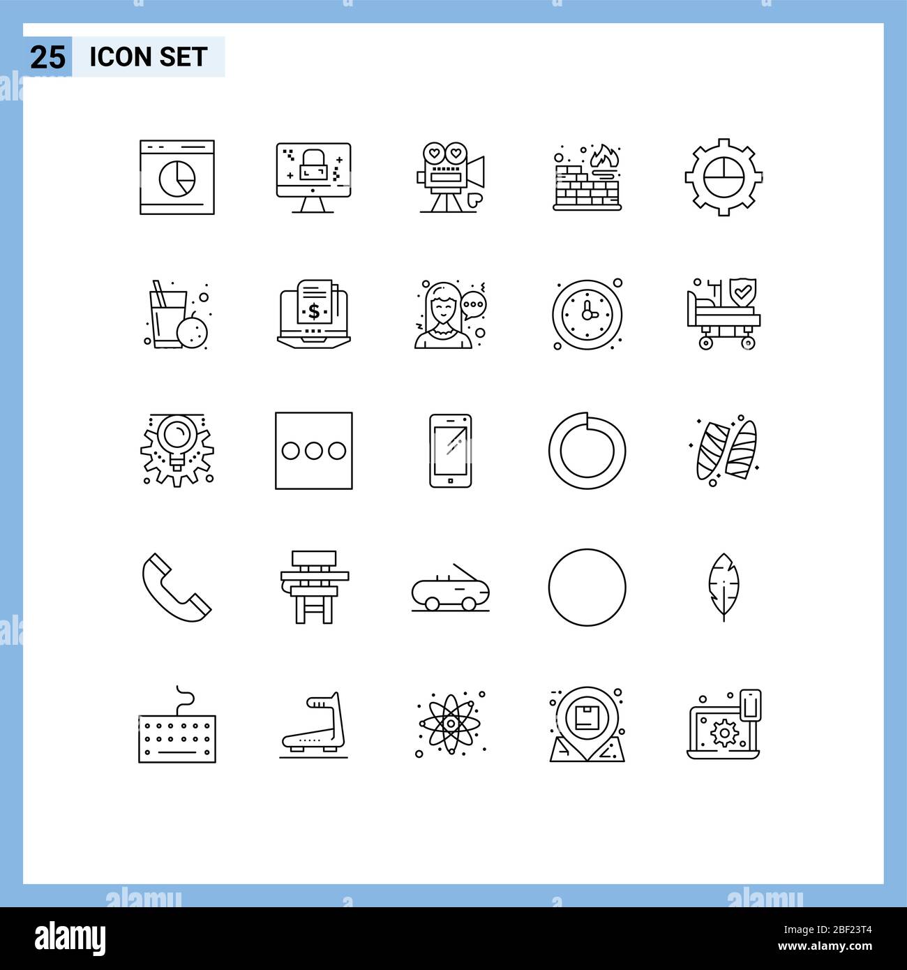 Conjunto de 25 iconos modernos de la interfaz de usuario símbolos ...