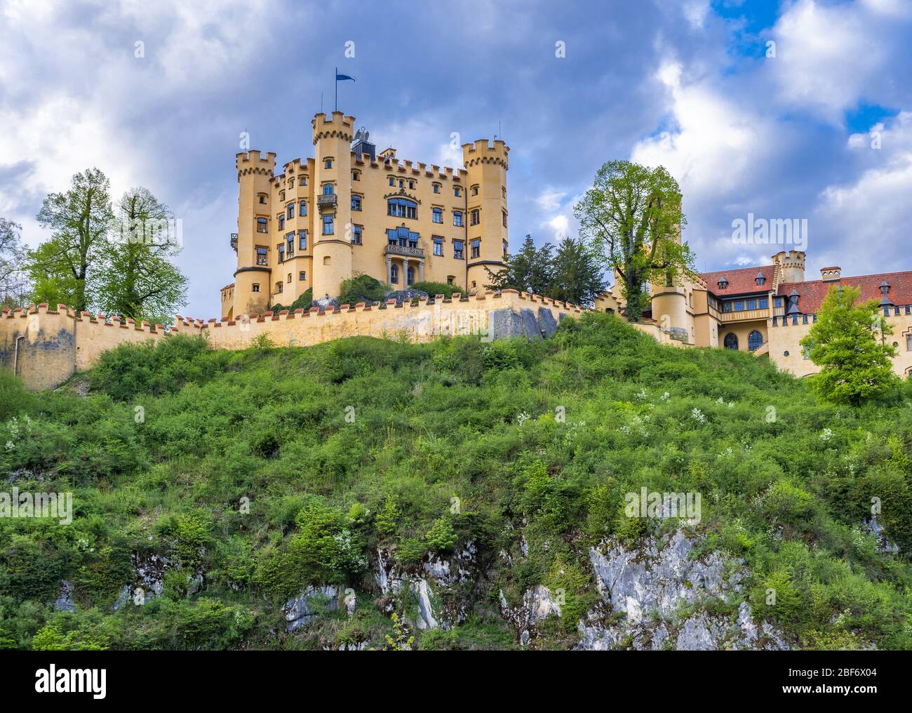 Schloss Hohenschwangau Castillo cerca de Fuessen, Alemania, Baviera, Allgaeu, Fuessen Foto de stock
