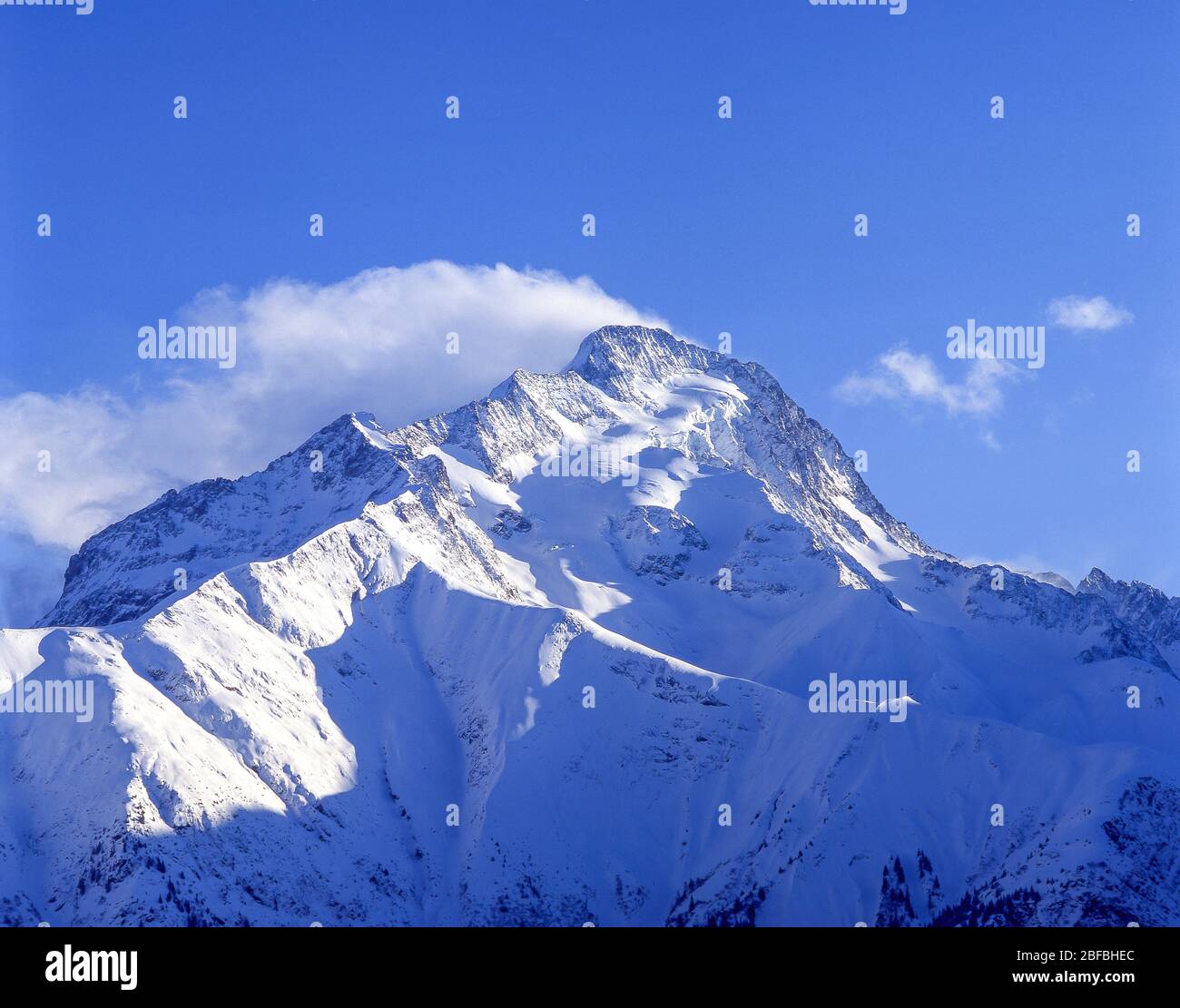 Pico de montaña, Les Deux Alpes, Isere, Auvernia-Rhone-Alpes, Francia Foto de stock