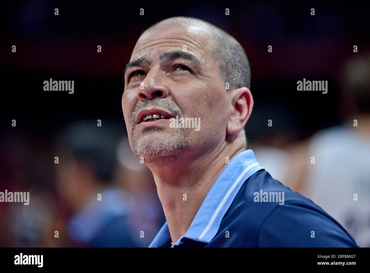 Sergio Hernández, entrenador de Argentina. Argentina vs. Francia. Copa del  Mundo de baloncesto FIBA China 2019, Semifinales Fotografía de stock - Alamy