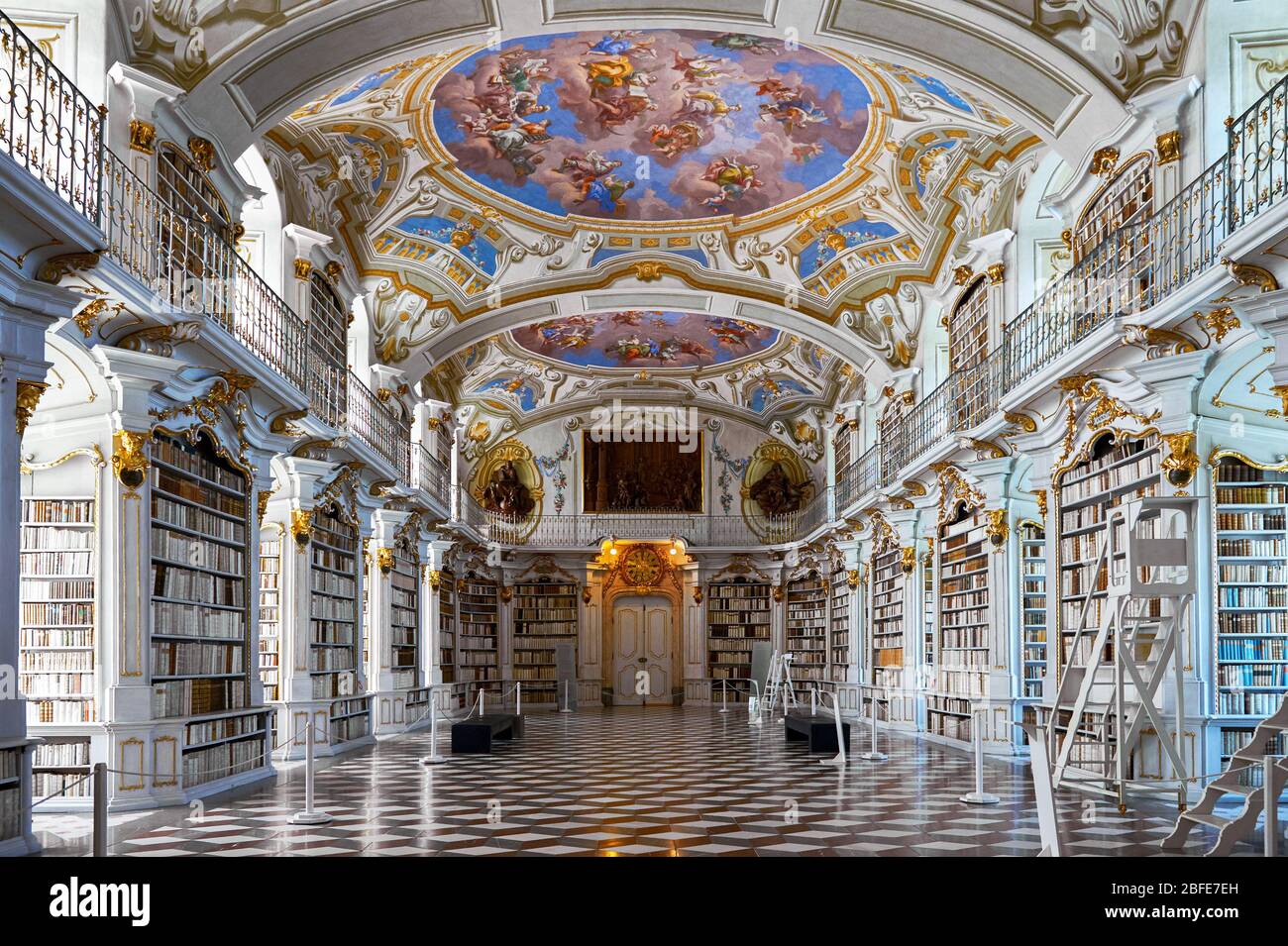 Biblioteca absolutamente única en la abadía de Admont, Austria Foto de stock