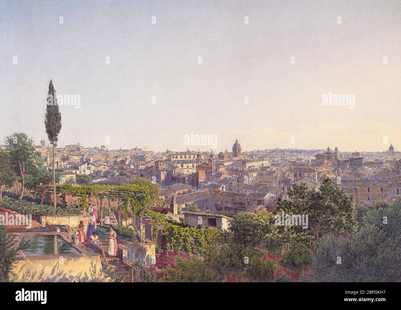 Vista de Roma - Jakob Alt, 1837 Foto de stock