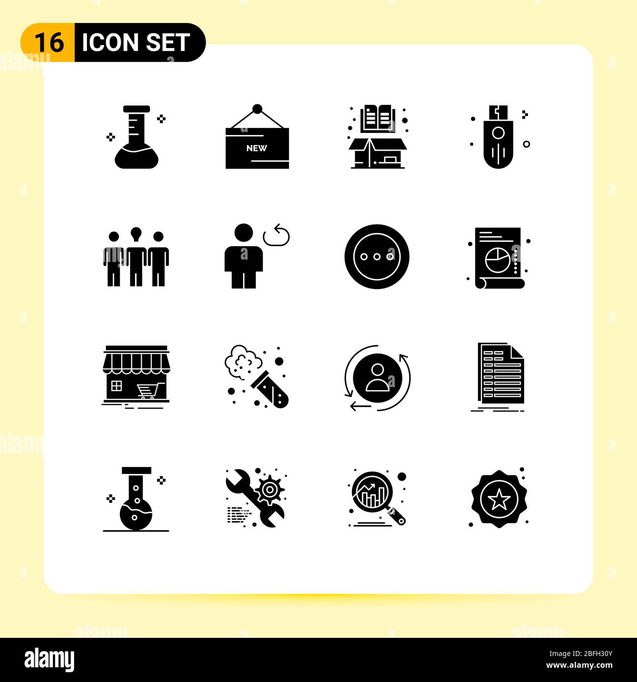 16 Pictogramas Vectoriales Sólidos Temáticos Y Símbolos Editables De Almacenamiento Esquema 8098