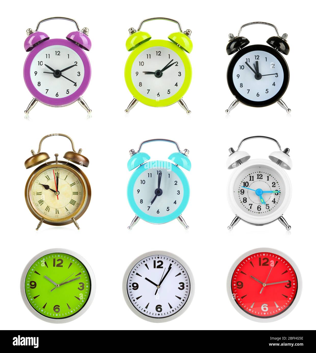 Collage de relojes diferentes Fotografía de stock - Alamy