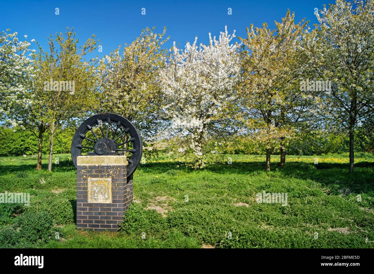 Reino Unido, South Yorkshire, Doncaster, Barnburgh Common Mining Memorial Foto de stock