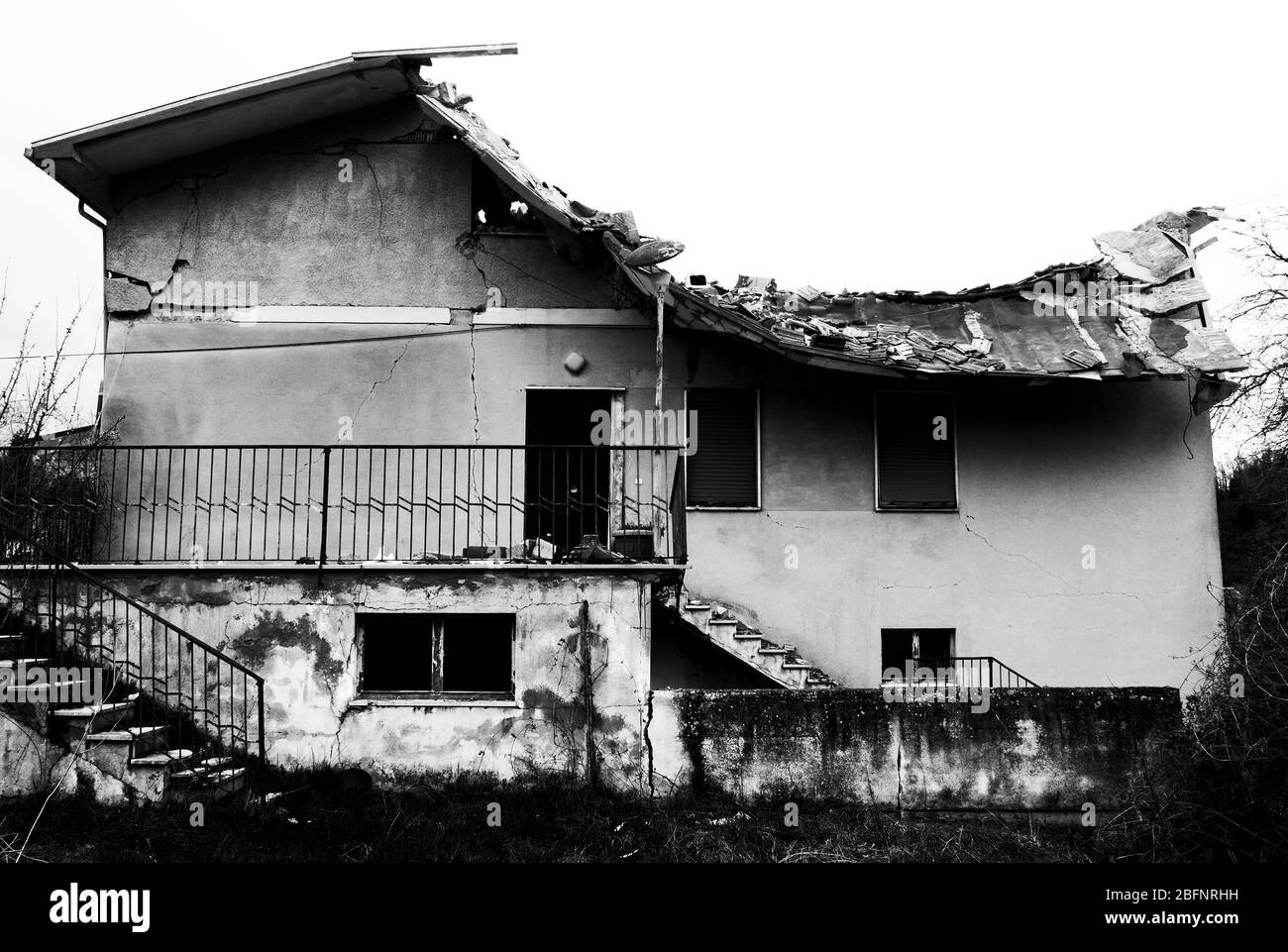 Terremoto de L'Aquila. Los Abruzos. Italia Foto de stock