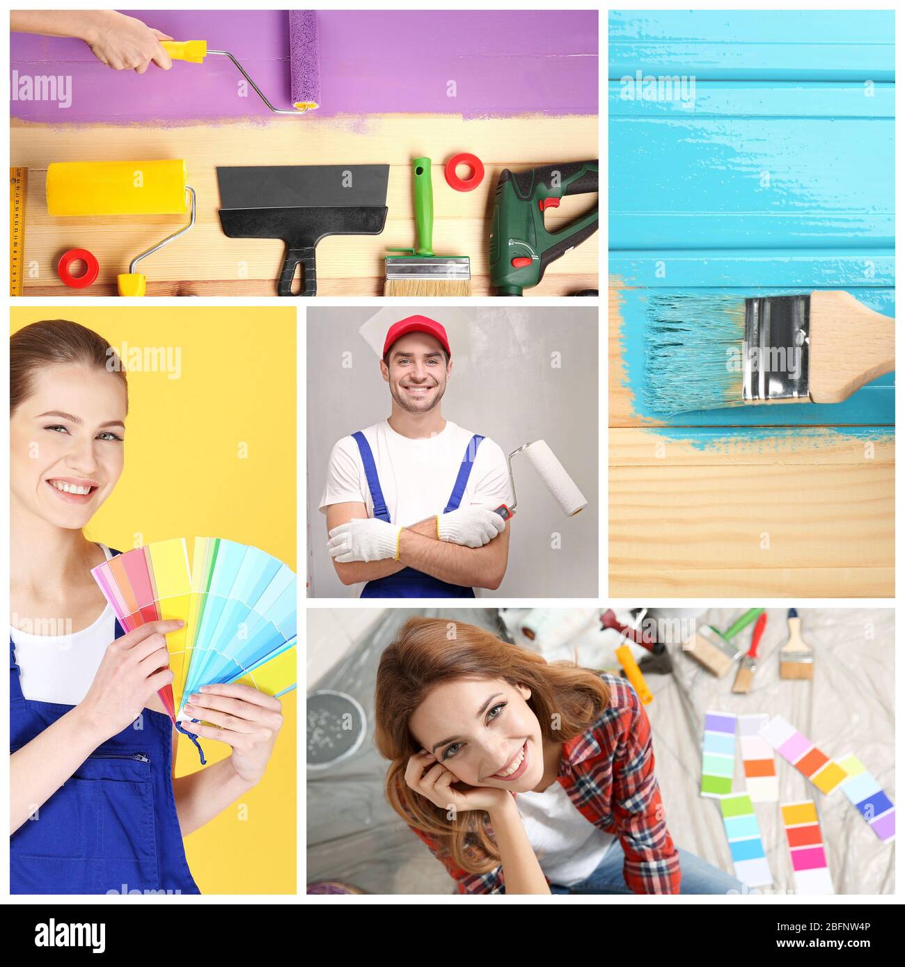 Collage para tema de decorador Fotografía de stock - Alamy