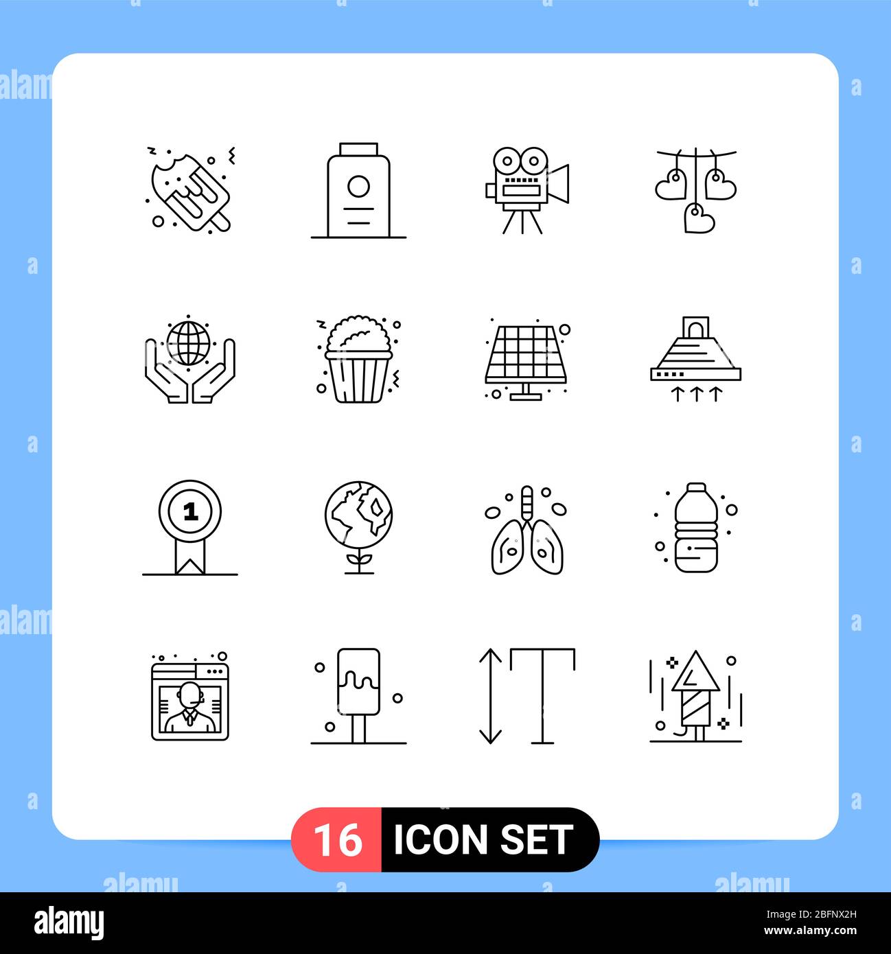 16 iconos creativos modernos signos y símbolos de salvar el mundo, verde, de ejemplo, colgantes, Valentine elementos diseño vectorial editables Imagen Vector de stock - Alamy
