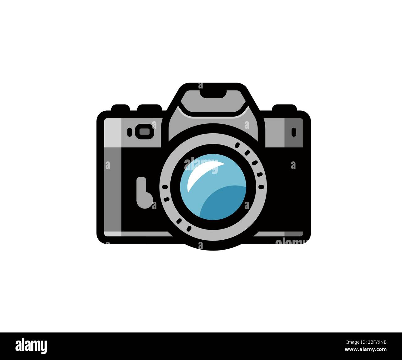Icono de cámara fotográfica. Ilustración vectorial aislada sobre fondo  blanco Imagen Vector de stock - Alamy