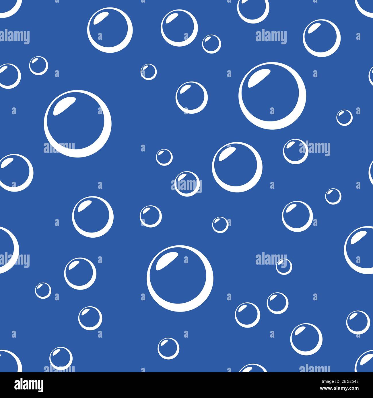 Fondo vectorial sin costuras con burbujas sobre fondo azul. Ilustración del Vector