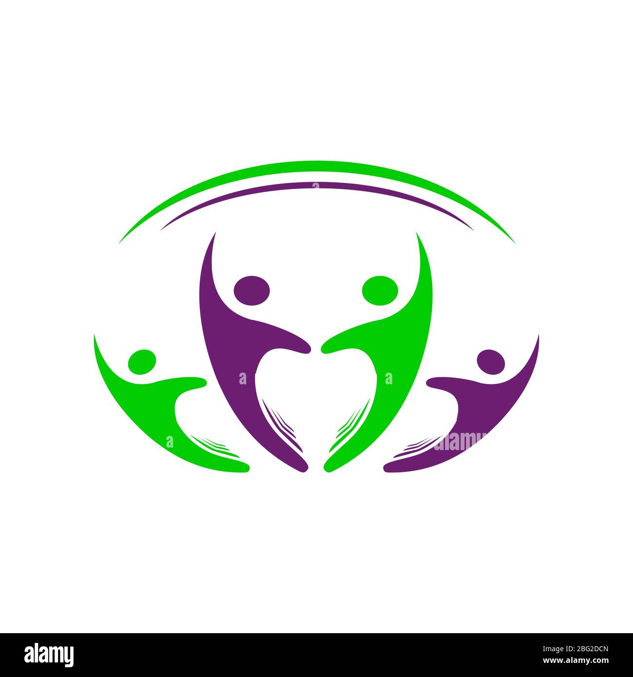 resumen 4 cuatro personas logotipo plantilla vector diseño el concepto