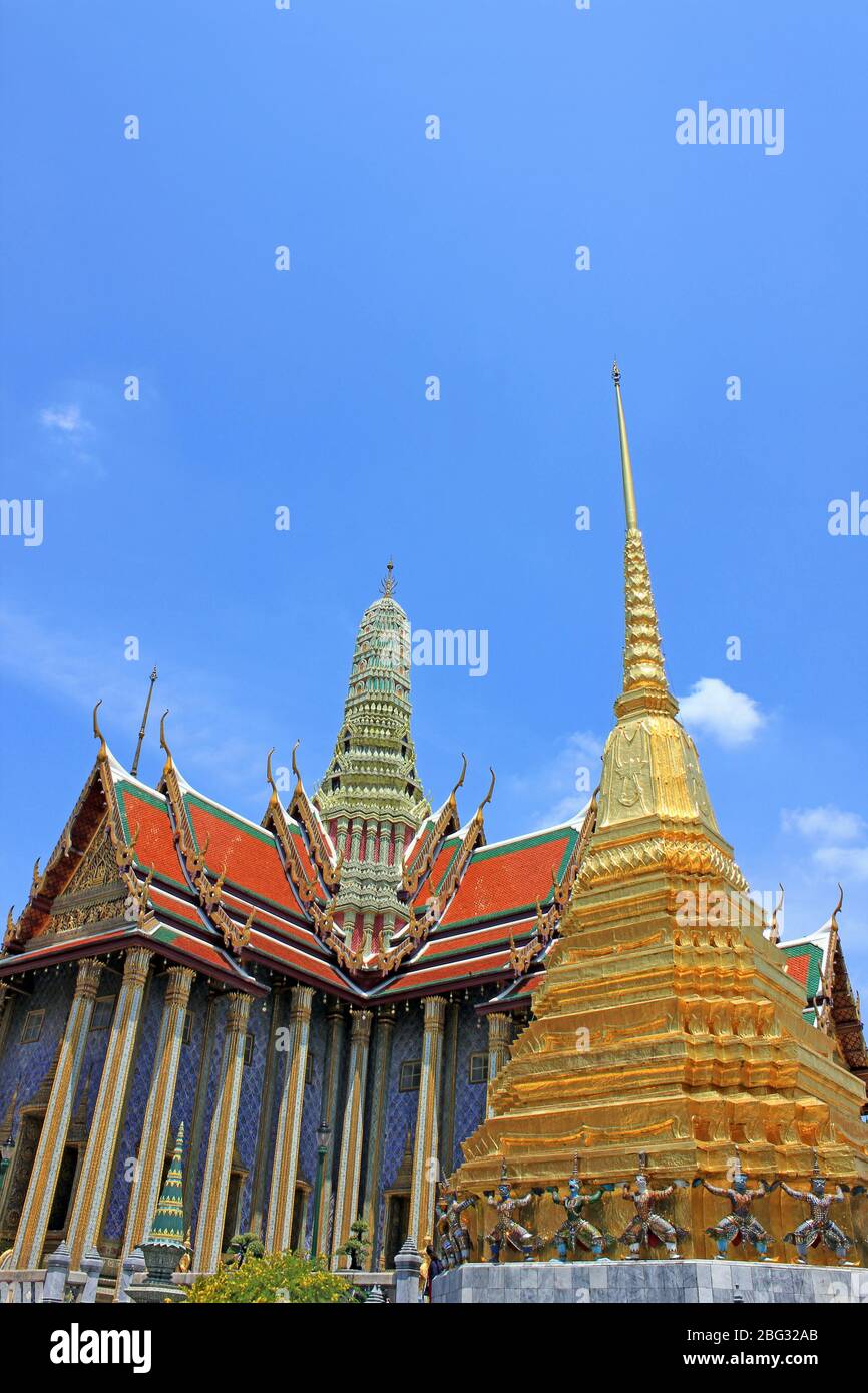 Wat Phra Kaew, Gran Palacio de Bangkok Foto de stock