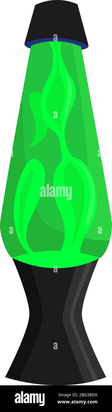 Lámpara de lava verde, ilustración, vector sobre fondo blanco Imagen Vector  de stock - Alamy