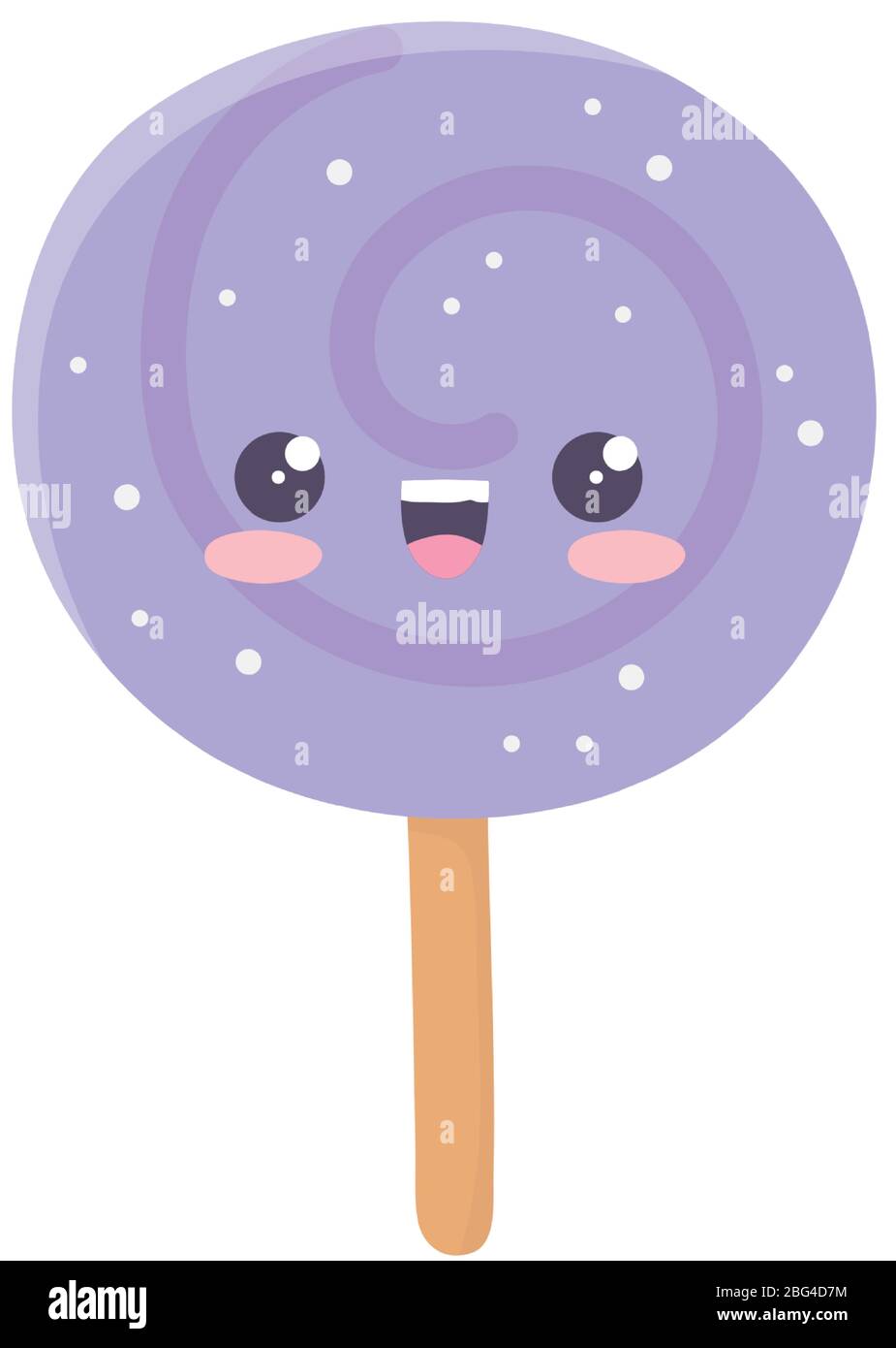 kawaii dulce caramelo en palo lindo dibujo animado icono aislado sobre  fondo blanco vector ilustración Imagen Vector de stock - Alamy