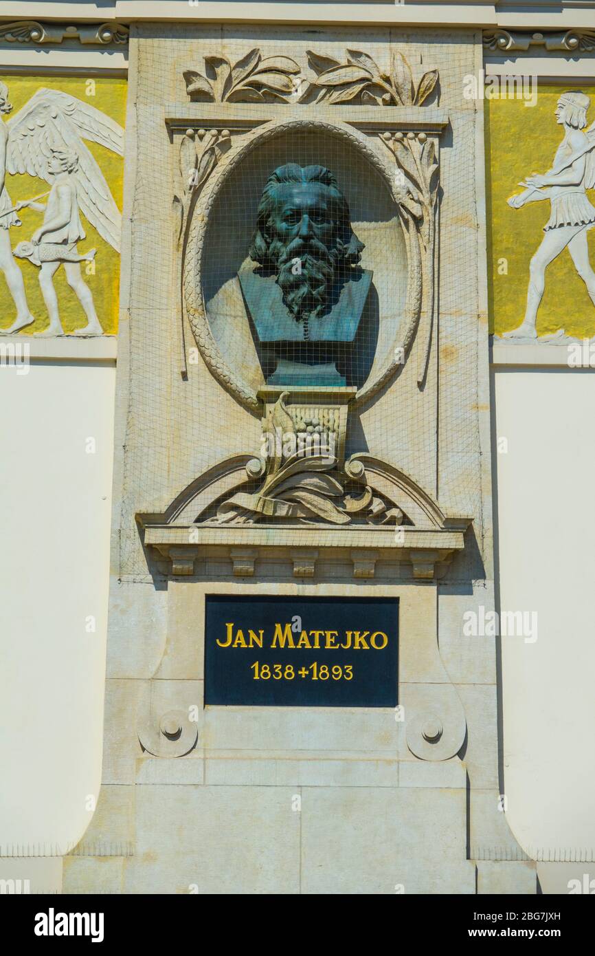 Jan Matejko Bust Museo de Bellas Artes Sztuki Cracovia Polonia Europa EU Crakow Foto de stock
