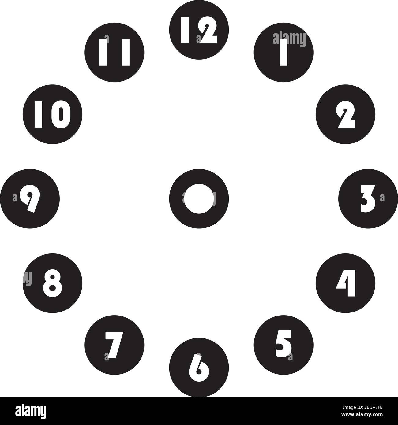 reloj marcar números enormes y transparentes en círculo cada hora sobre  círculo negro sobre fondo transparente Imagen Vector de stock - Alamy