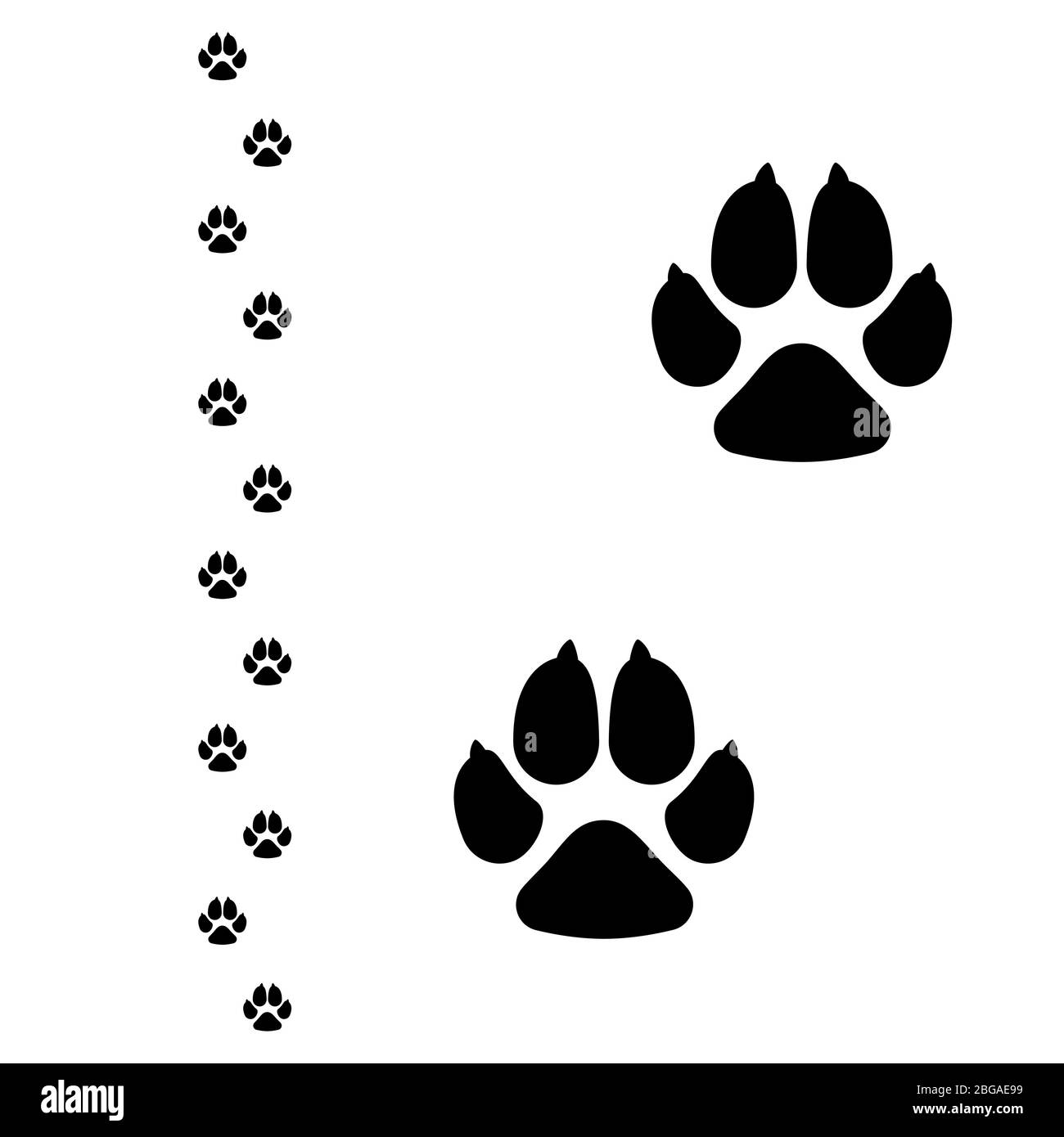 Perros pata. Icono plano de huella de perro. Ilustración vectorial aislada sobre fondo blanco Ilustración del Vector