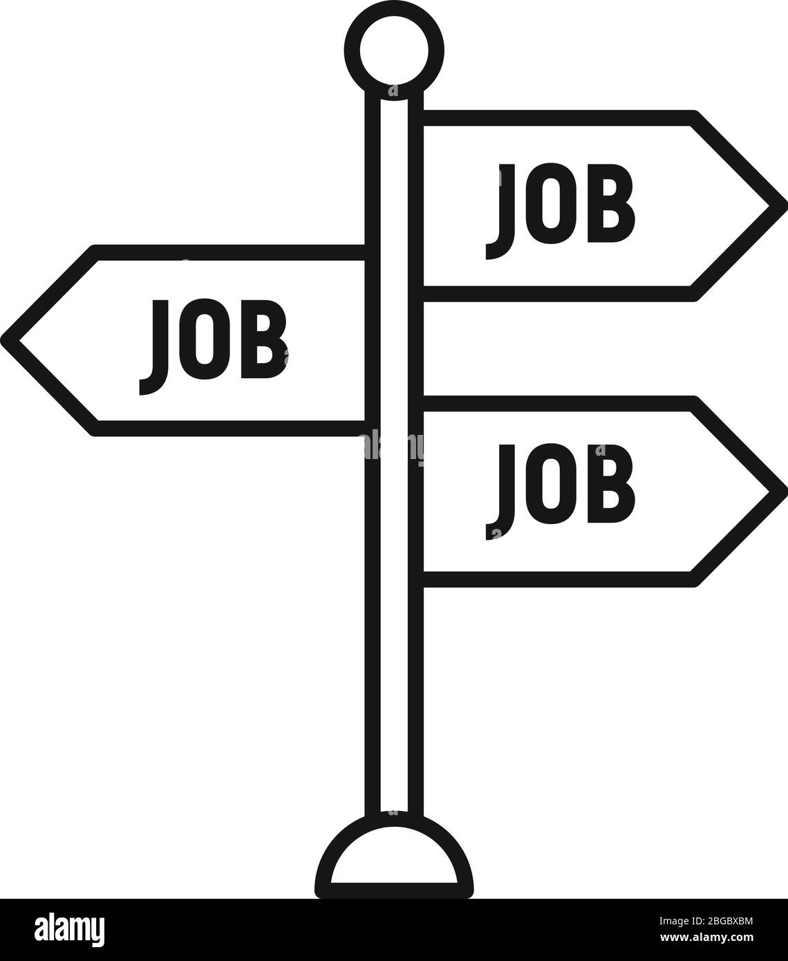 Icono de columna de dirección de trabajo. Contorno dirección trabajo