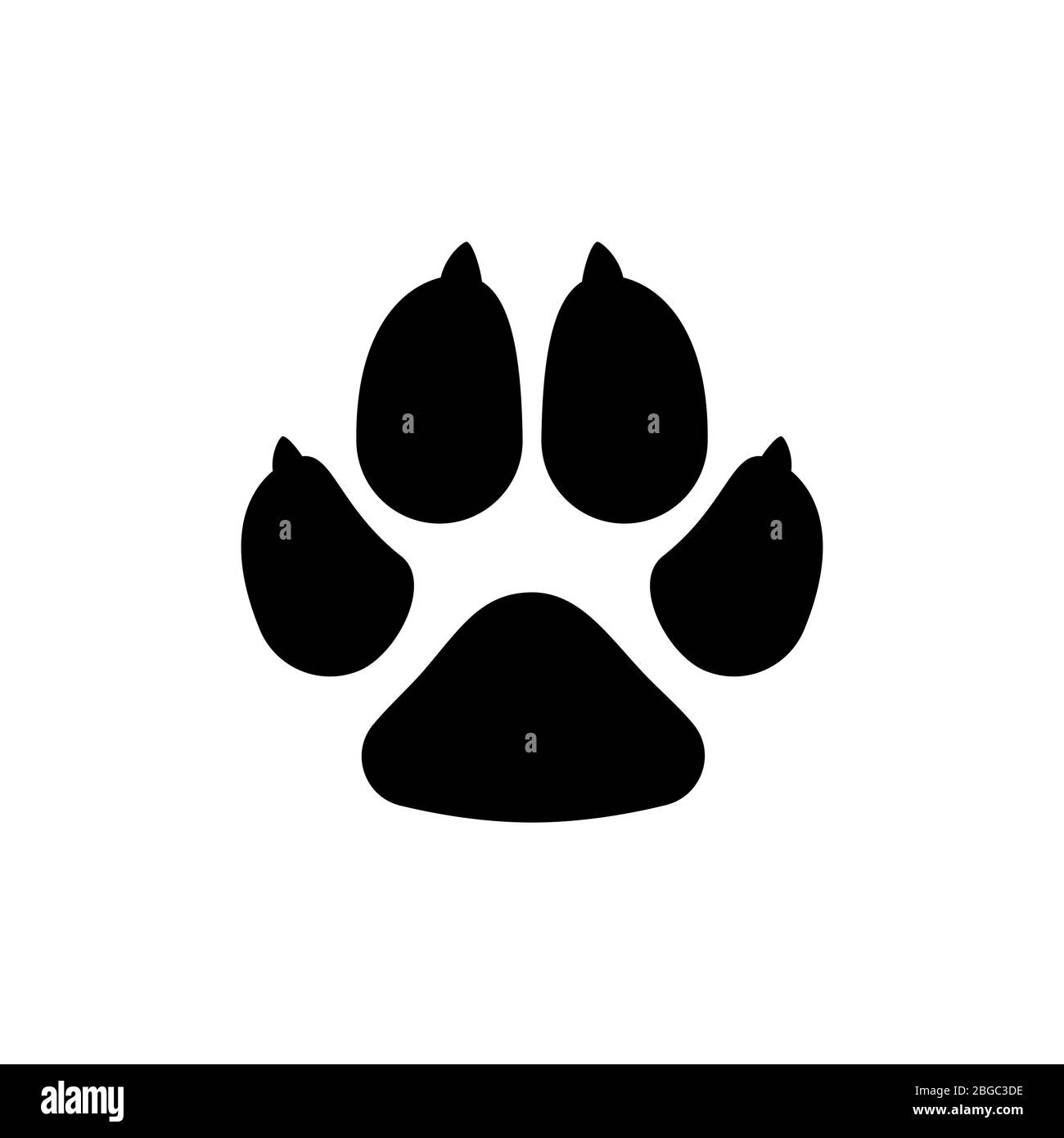 Perros pata. Icono plano de huella de perro. Ilustración vectorial Ilustración del Vector