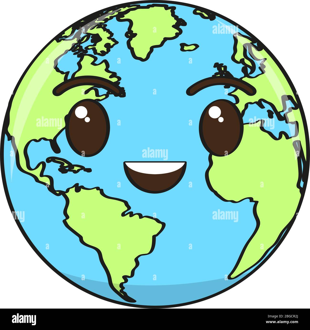 Dibujos animados de un planeta tierra feliz Imagen Vector de stock - Alamy