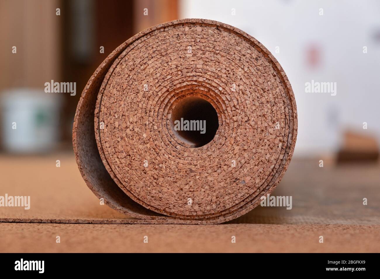 rollo de madera subérica Foto de stock