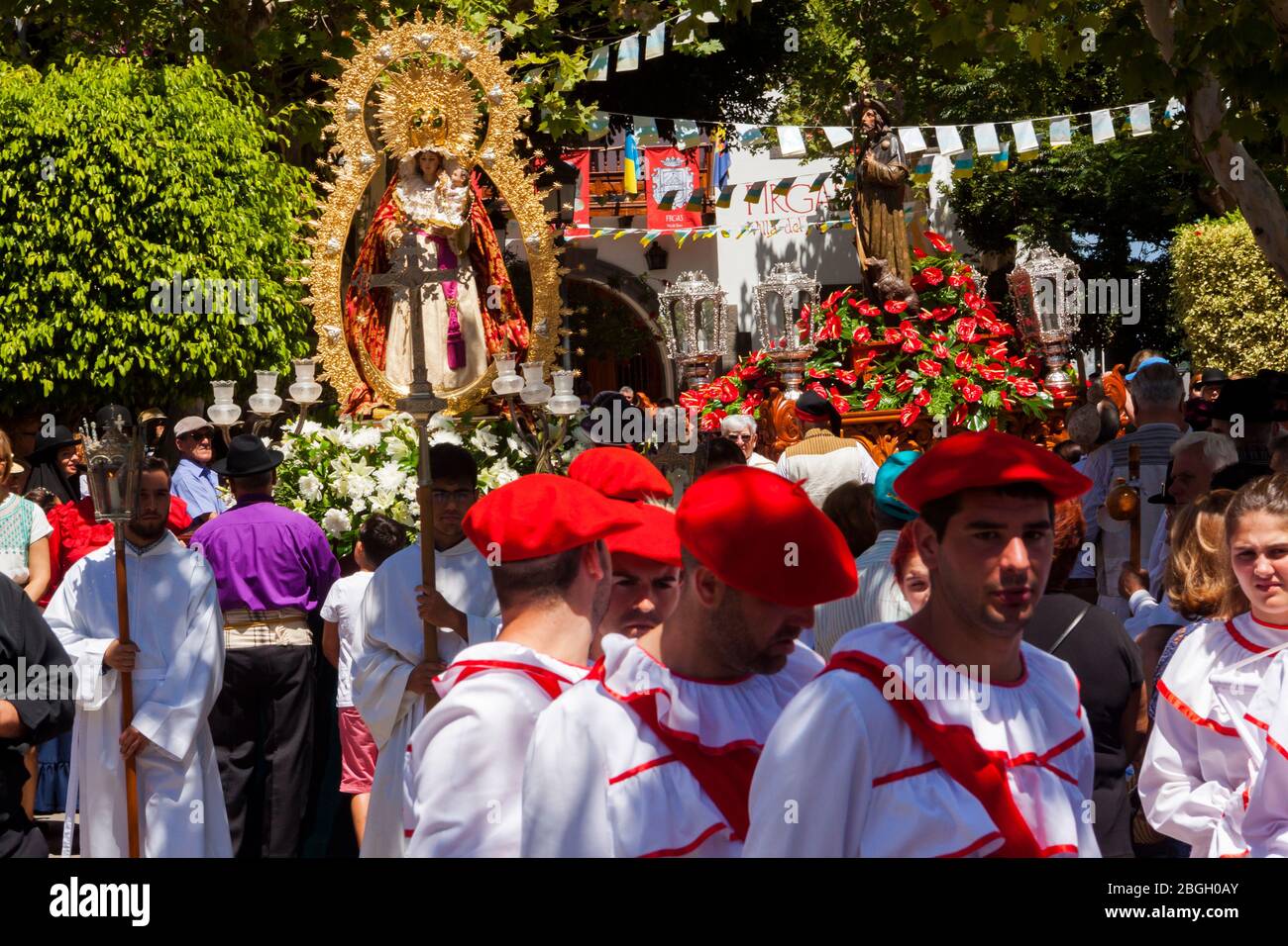 Celebración fiestas de San Roque en Firgas Foto de stock