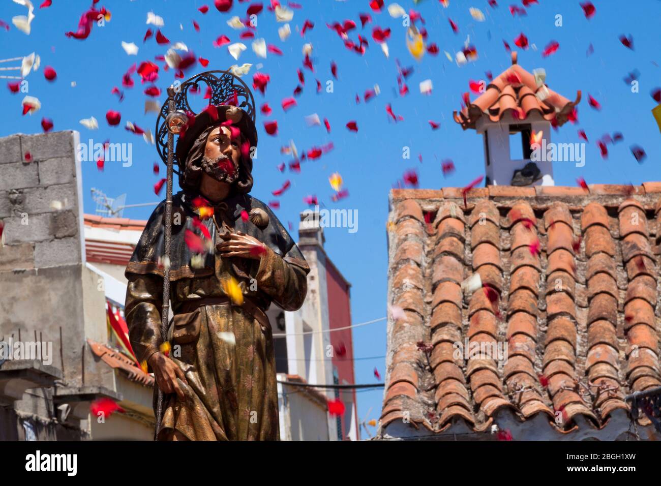 Celebración fiestas de San Roque, Firgas Foto de stock