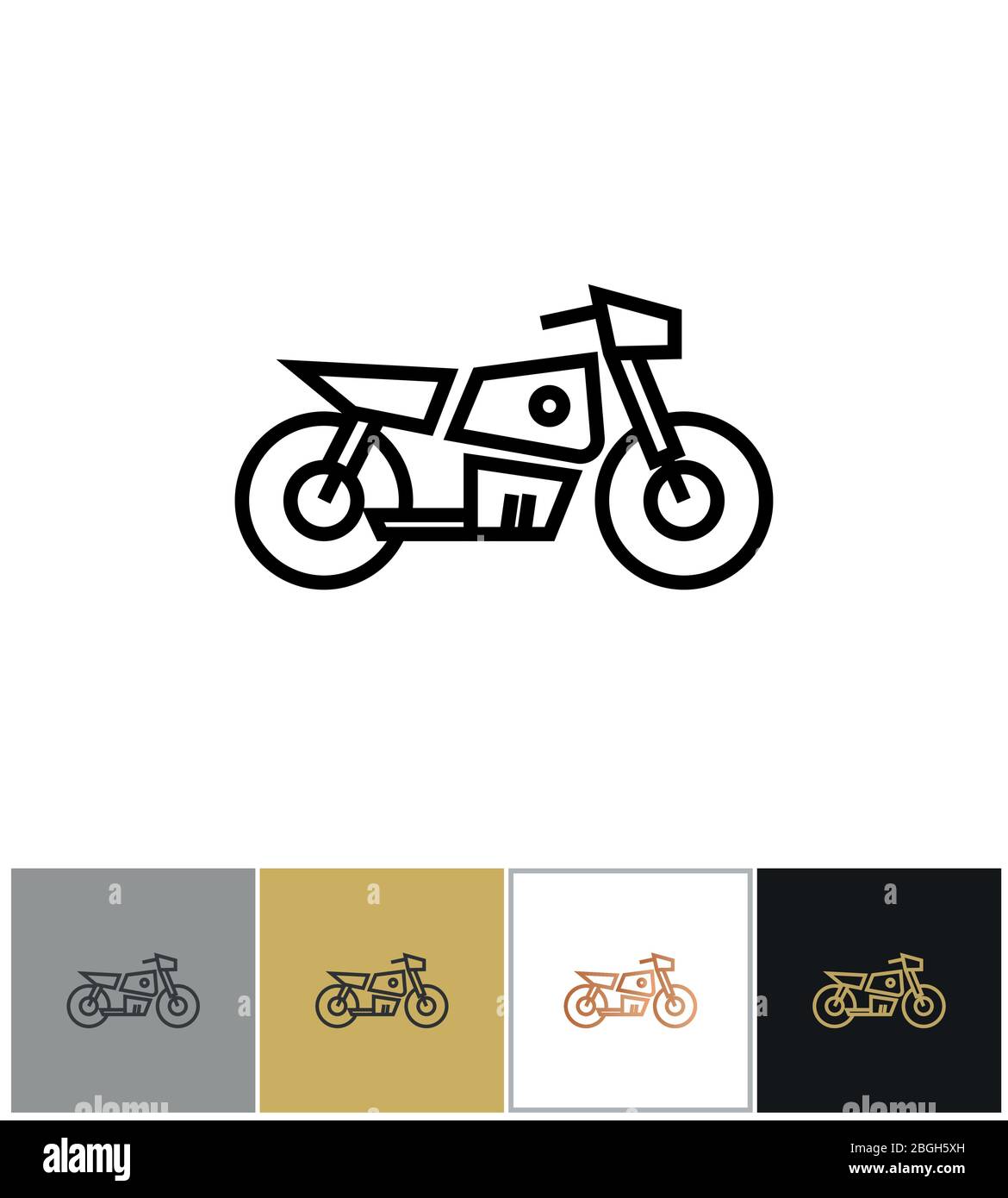 Icono de motocicleta, señal de bicicleta eléctrica o símbolo de motocicleta sobre fondos blancos y negros. Ilustración vectorial Ilustración del Vector