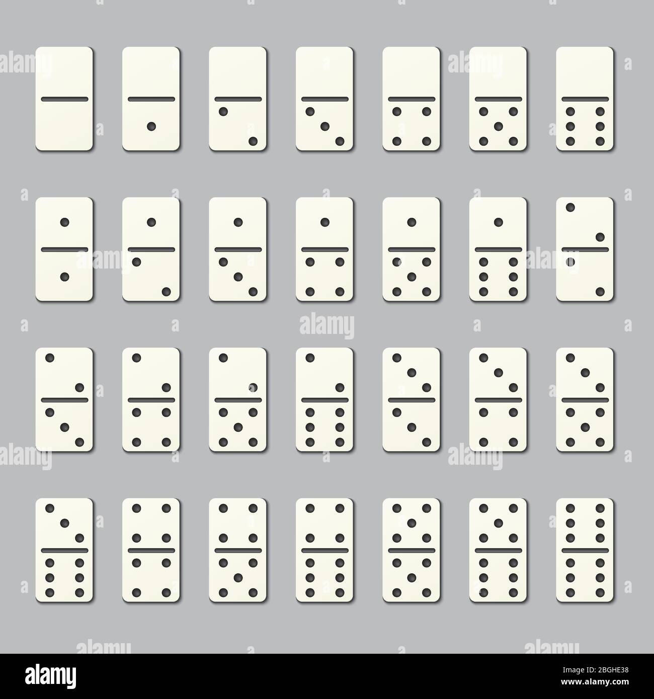 Fila de fichas de dominó Imágenes vectoriales de stock - Alamy