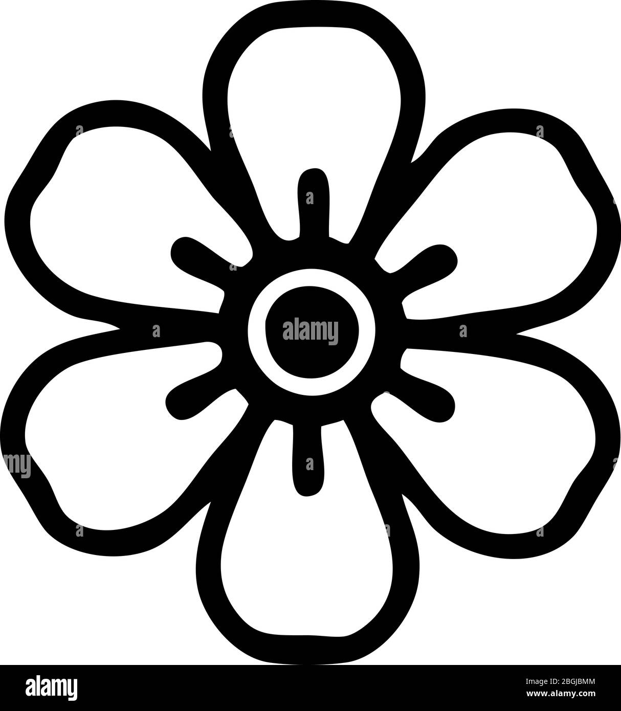 tatuaje en línea negra de una flor Imagen Vector de stock - Alamy