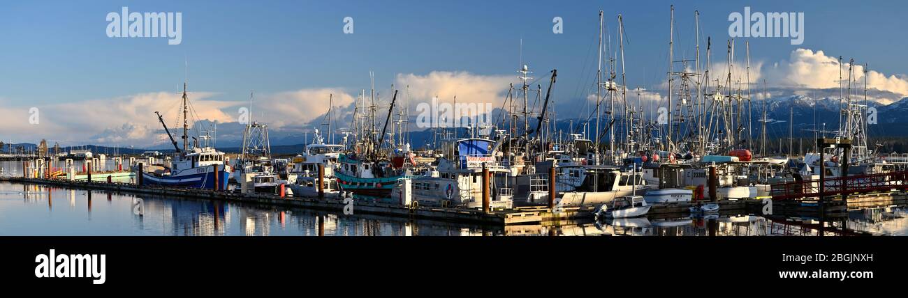 Negocios de pesca Puerto deportivo de Comox, Comox, Comox Valley, Vancouver Island, B.C Canadá Foto de stock