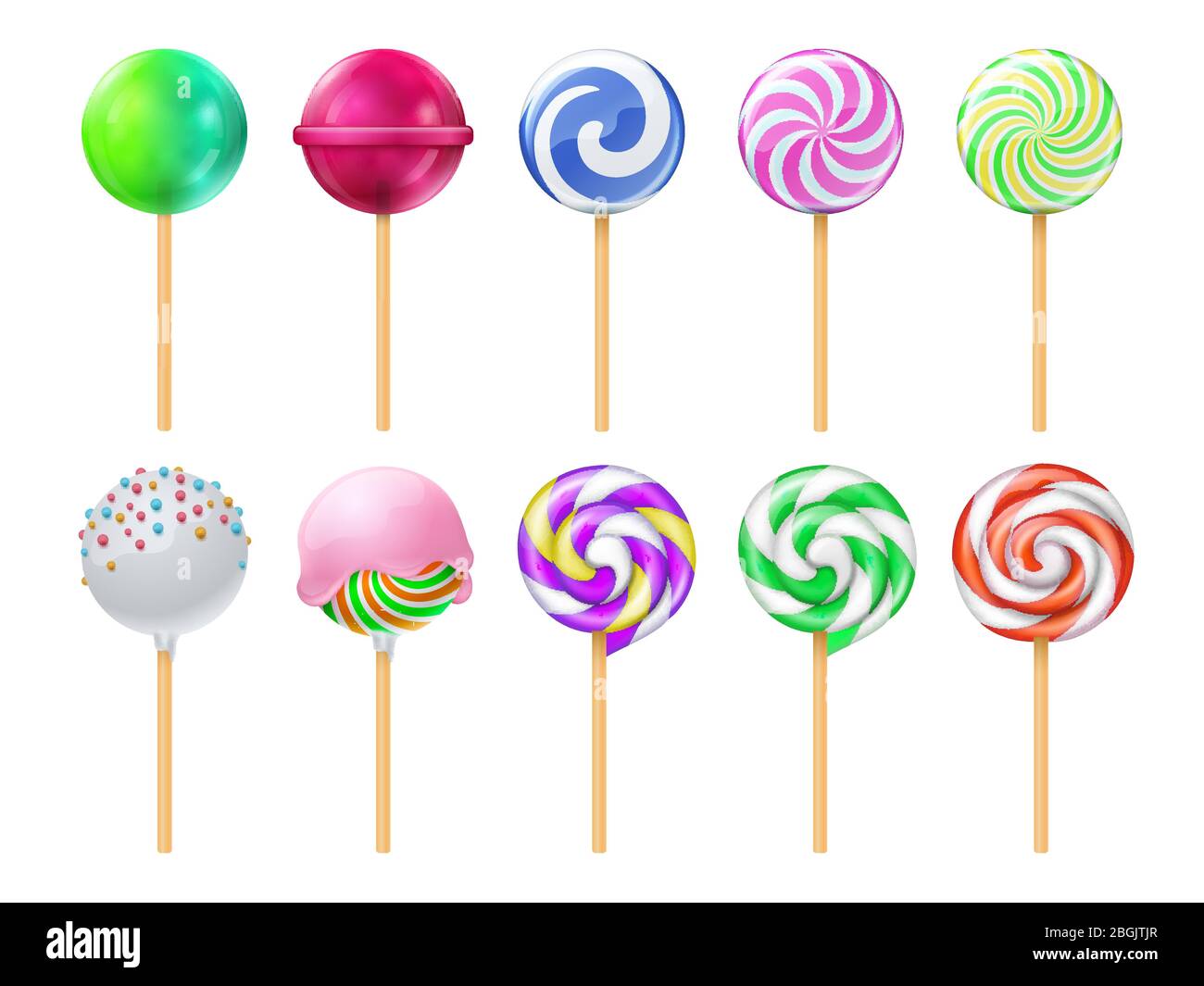 Paletas de Dulce. Dulce azúcar dulce palo de caramelo conjunto de