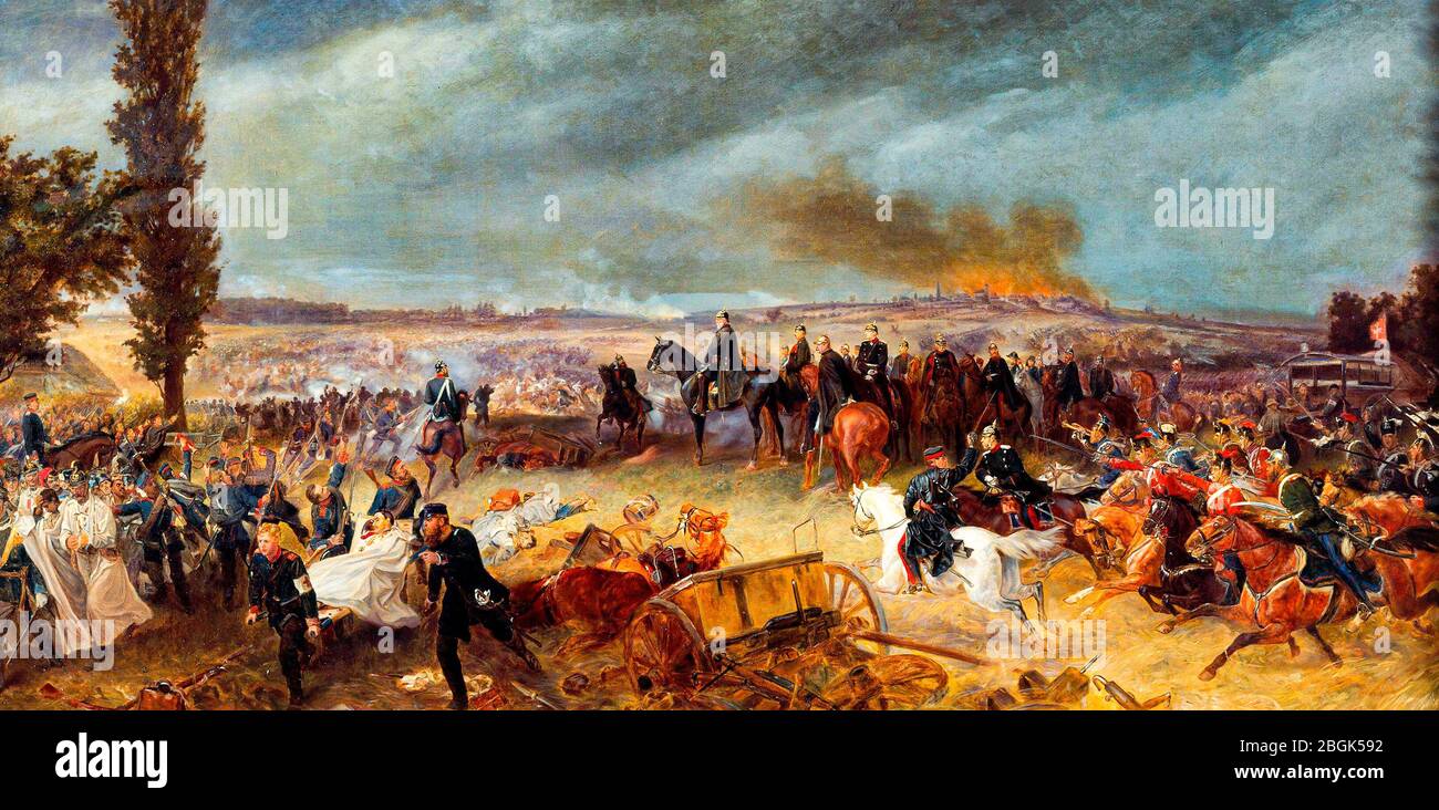 La batalla de Koniggratz, 3 de julio de 1866 - Georg Bleibtreu, alrededor de 1869 Foto de stock