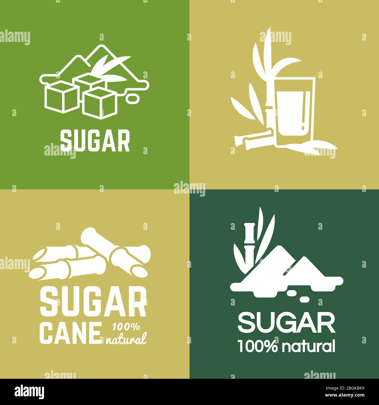 Etiqueta Blanca De Azúcar Logotipo Y Distintivo De La Colección De Ilustración De Diseño 