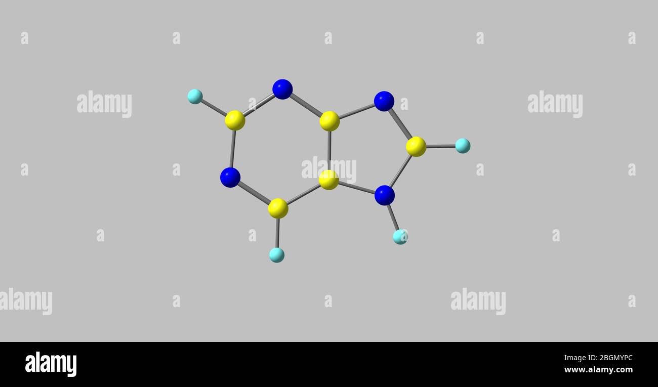 La purina es un compuesto orgánico aromático heterocíclico que consiste en  un anillo de pirimidina fusionado en un anillo de imidazol. Purina da su  nombre a la c más ancha Fotografía de