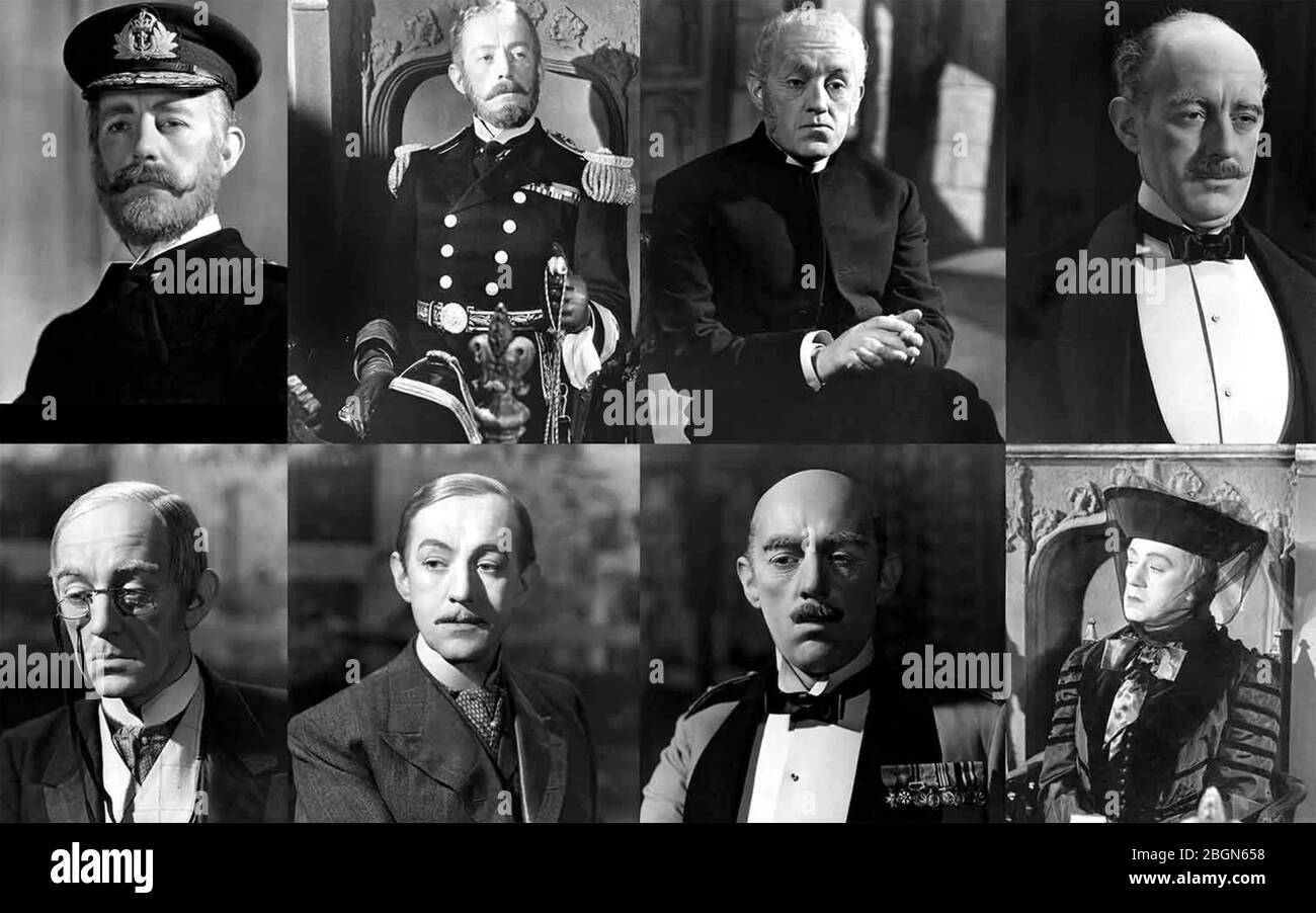 KIND HEARTS Y CORONETAS 1949 Ealing Studios película con Alec Guinness en múltiples papeles Foto de stock